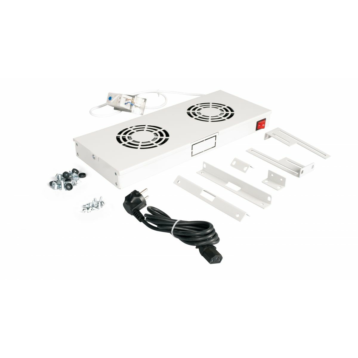 Equip Lüfter 19', 1HE, 2 Lüfter, RAL7035 Grau