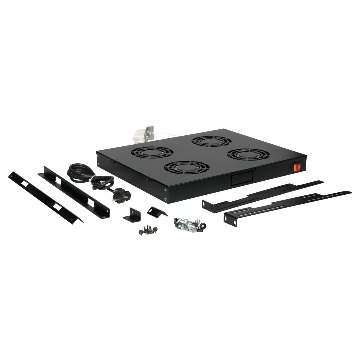 Equip Lüfter 19', 1HE, 4 Lüfter, RAL9005 Schwarz