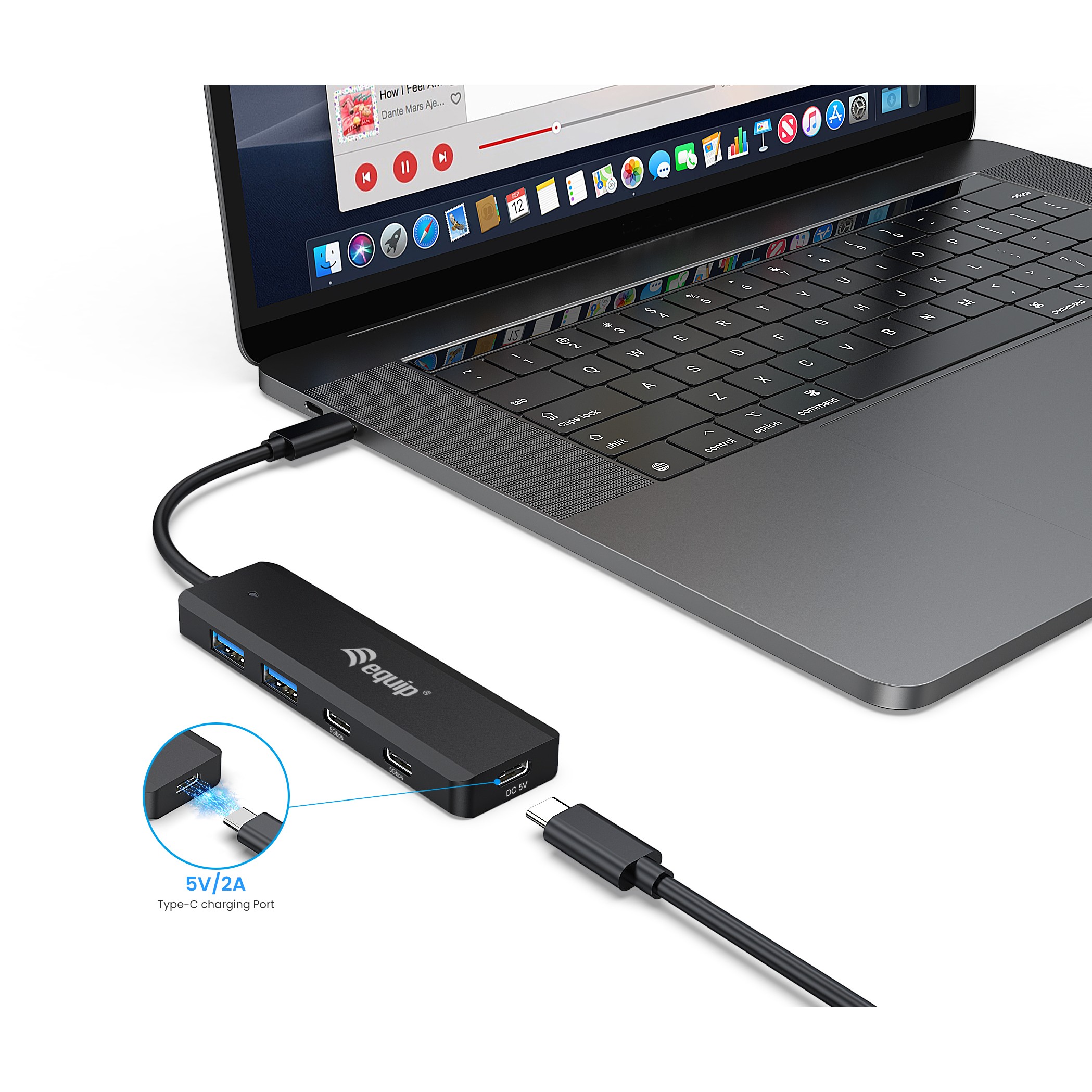 Equip USB-C 4-Port USB 3.2 Gen 1 Hub, USB-C x 2, USB-A x 2