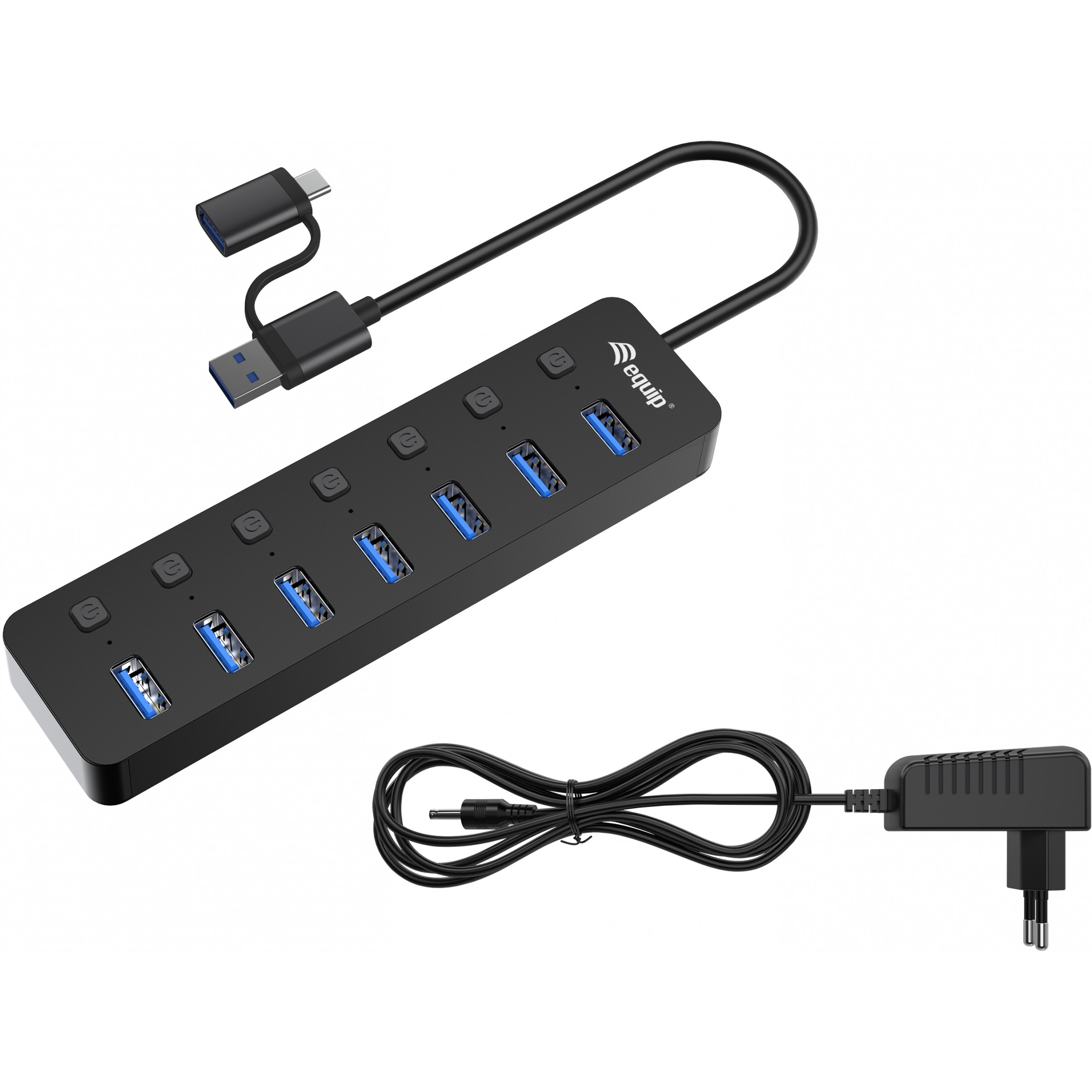 Equip 7-Port USB 3.2 Gen 1 Hub mit Netzteil