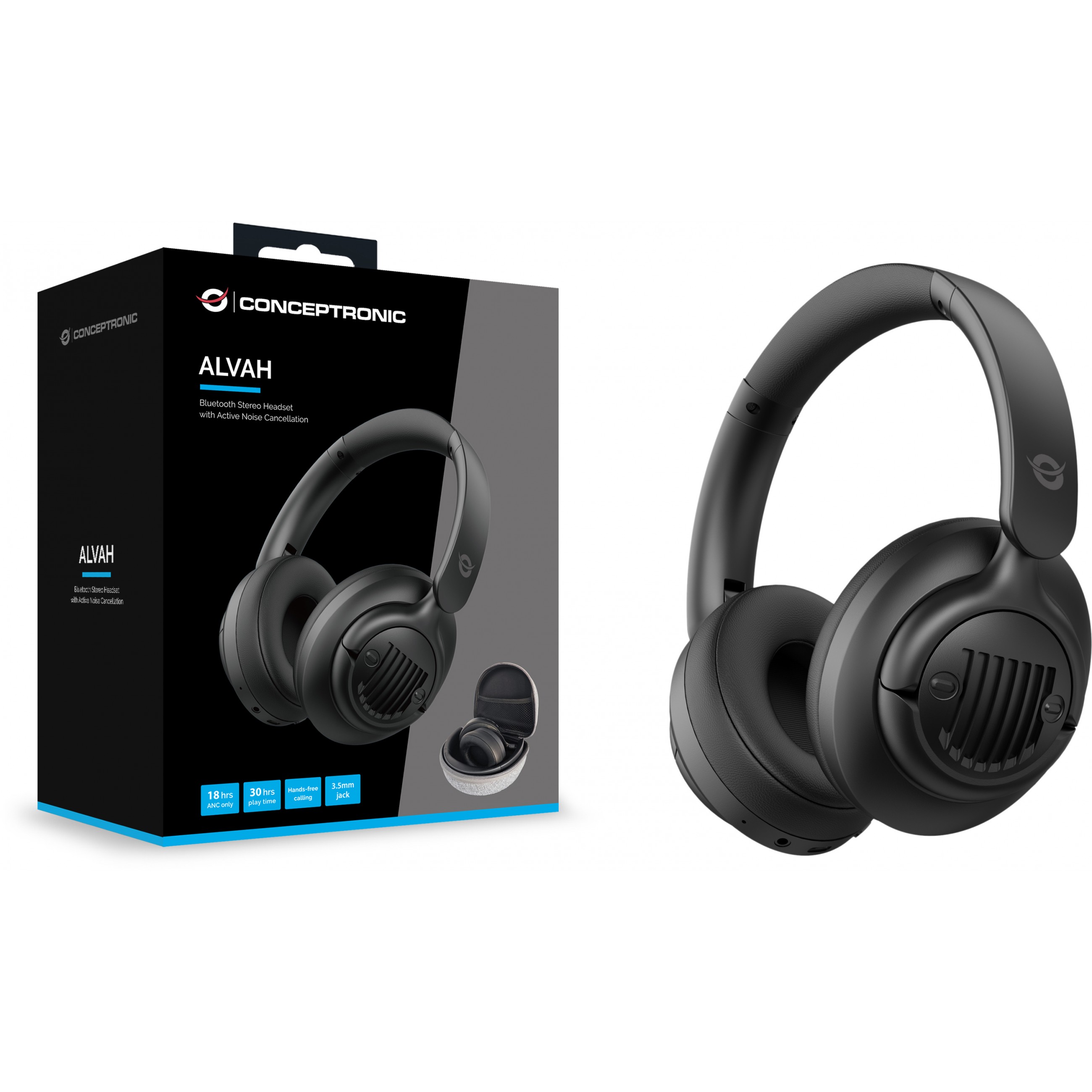 Conceptronic Bluetooth-Stereo-Headset mit aktiver Geräuschunterdrückung