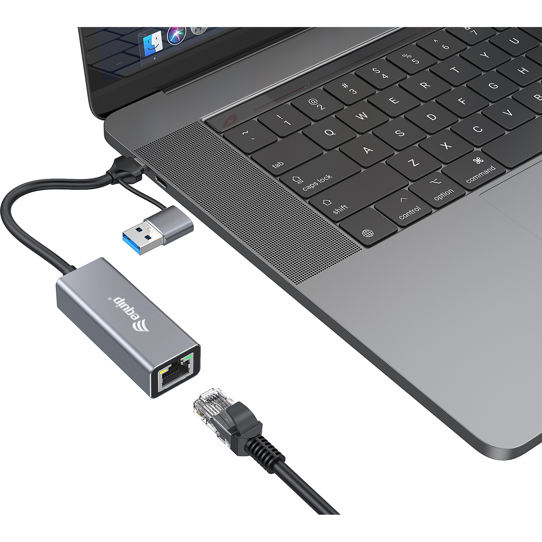 Equip USB-C auf 2,5 Gigabit Ethernet Netzwerk (USB-C+A) Adapter