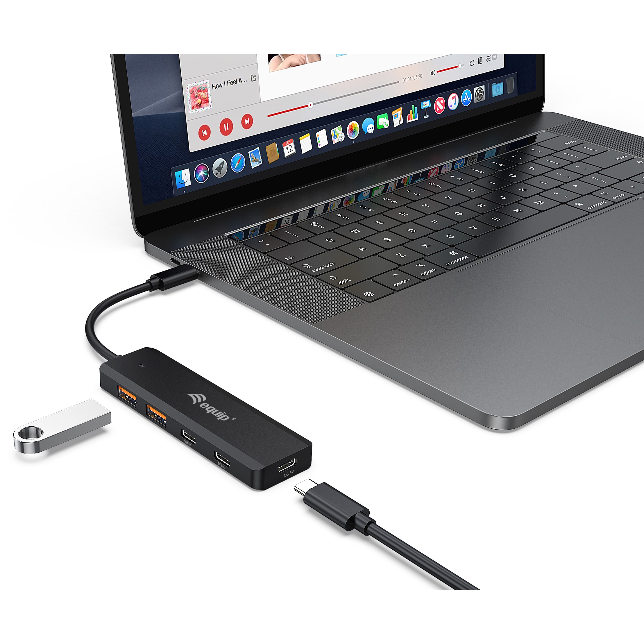 Equip USB-C 4-Port USB 3.2 Gen 2 (10Gbps) Hub, USB-C x 2, USB-A x 2