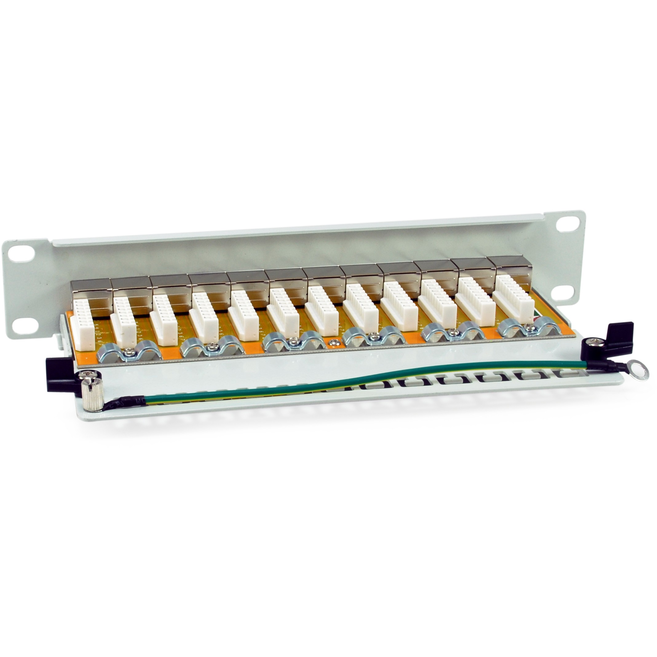Equip 10 Patchpanel 12xRJ45 Cat6a FTP 1U     500MHz RAL7035