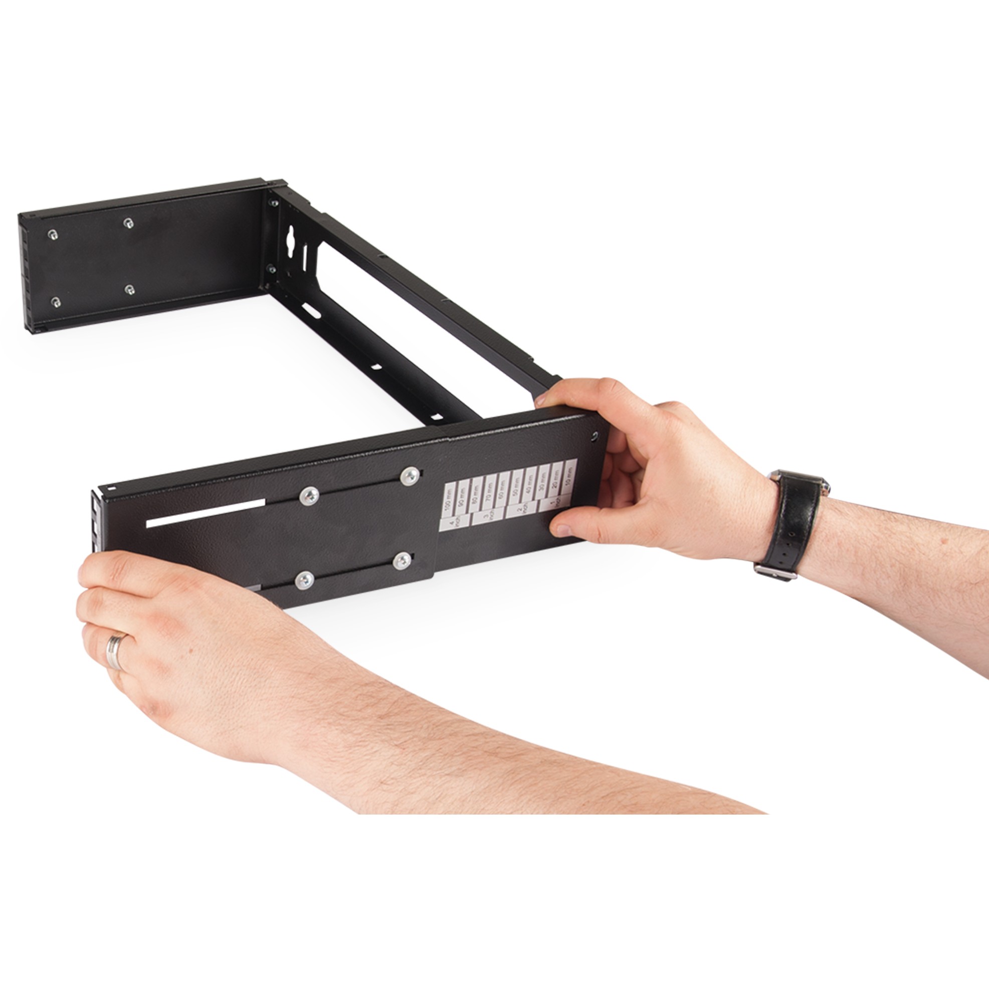 DIGITUS Wandhalterung Patch-Halter 19 8HE schwarz