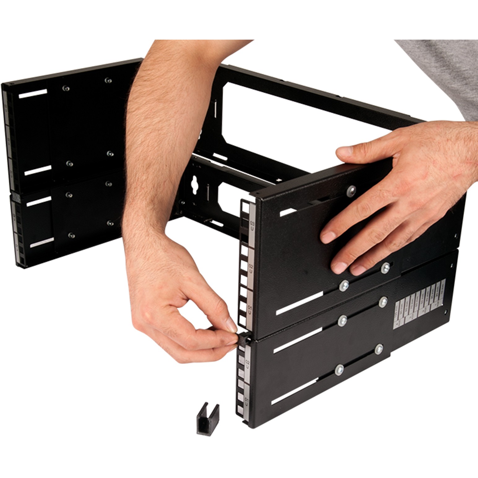 DIGITUS Wandhalterung Patch-Halter 19 8HE schwarz