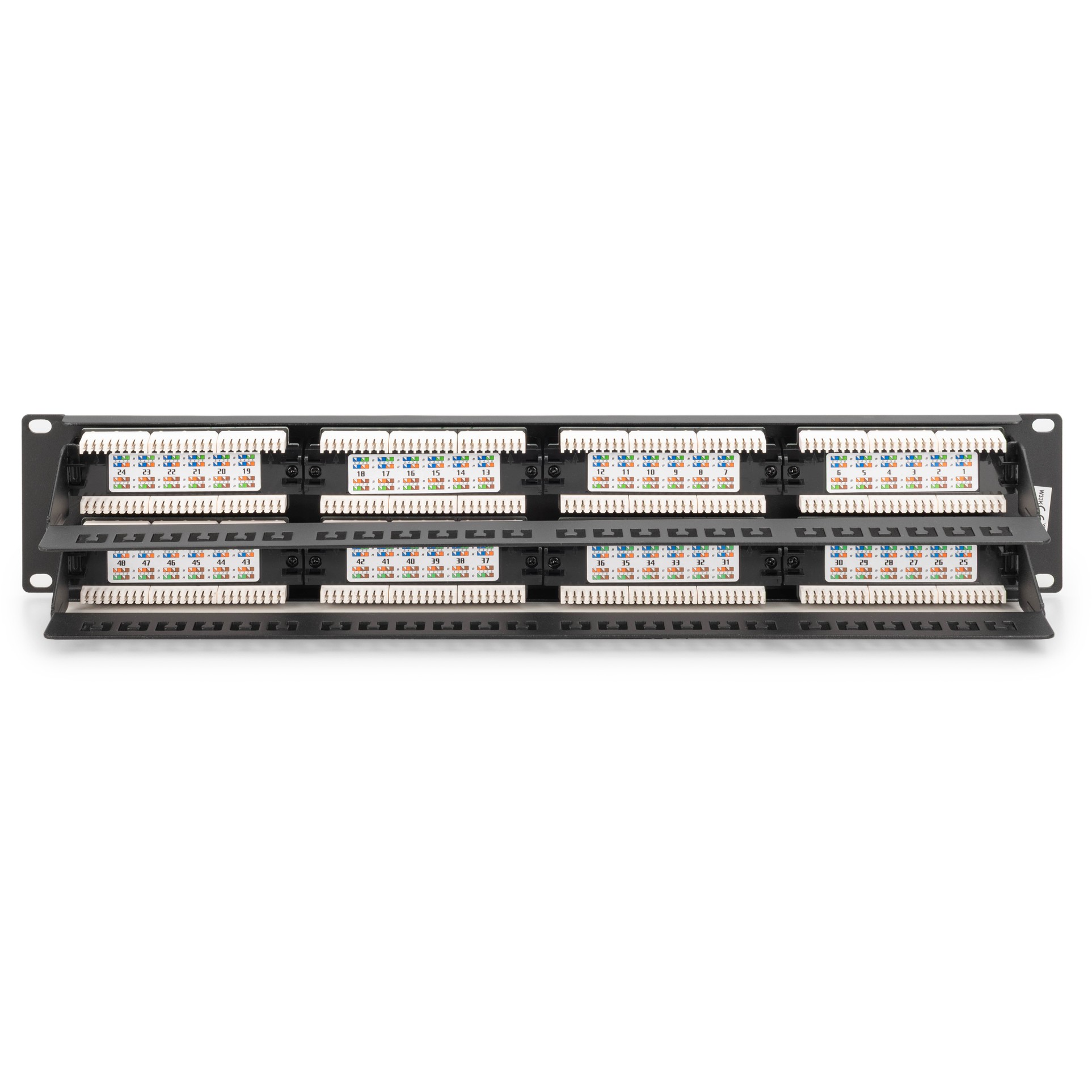 DIGITUS Patchpanel 2HE 48-Port Cat6 ungeschirmt schwarz