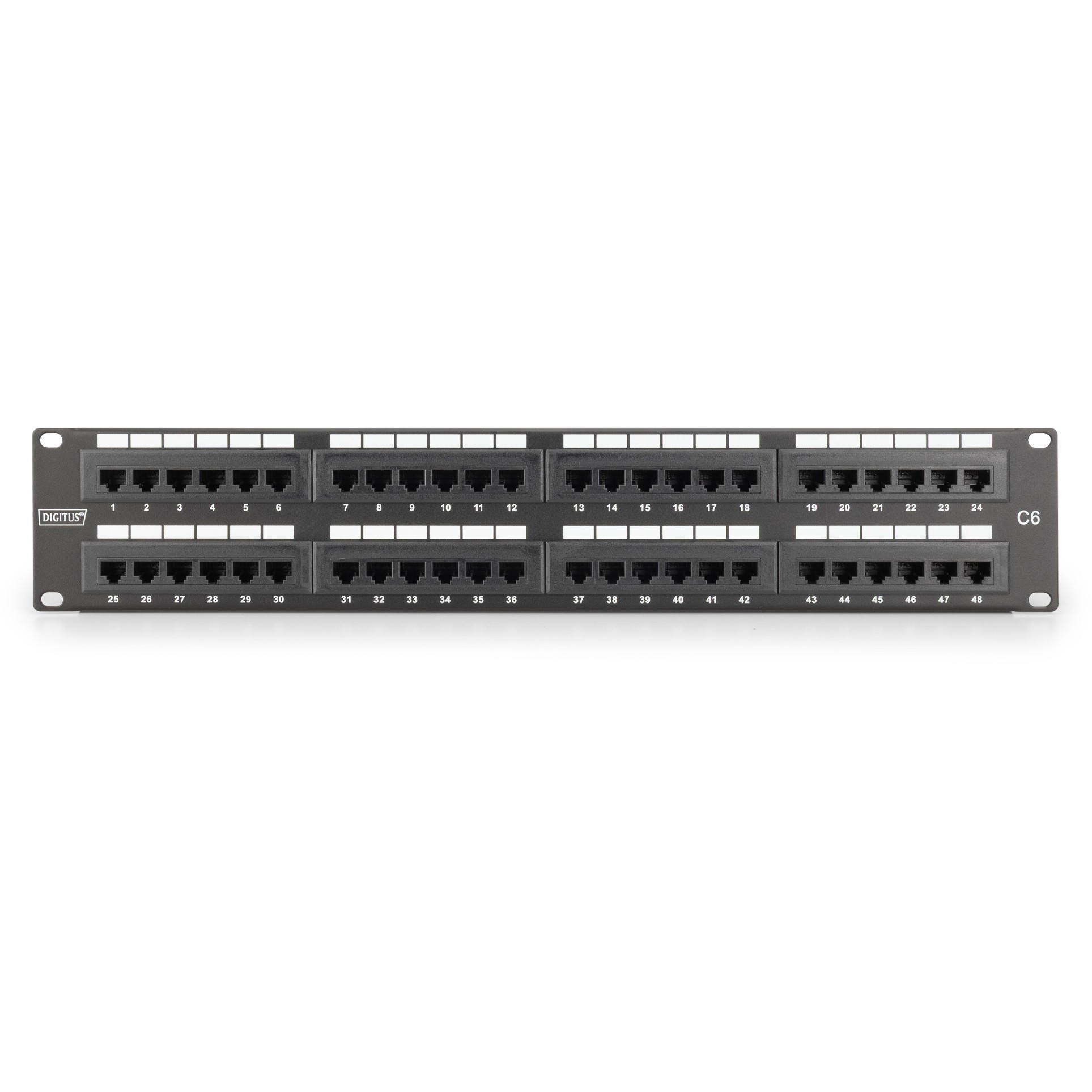 DIGITUS Patchpanel 2HE 48-Port Cat6 ungeschirmt schwarz