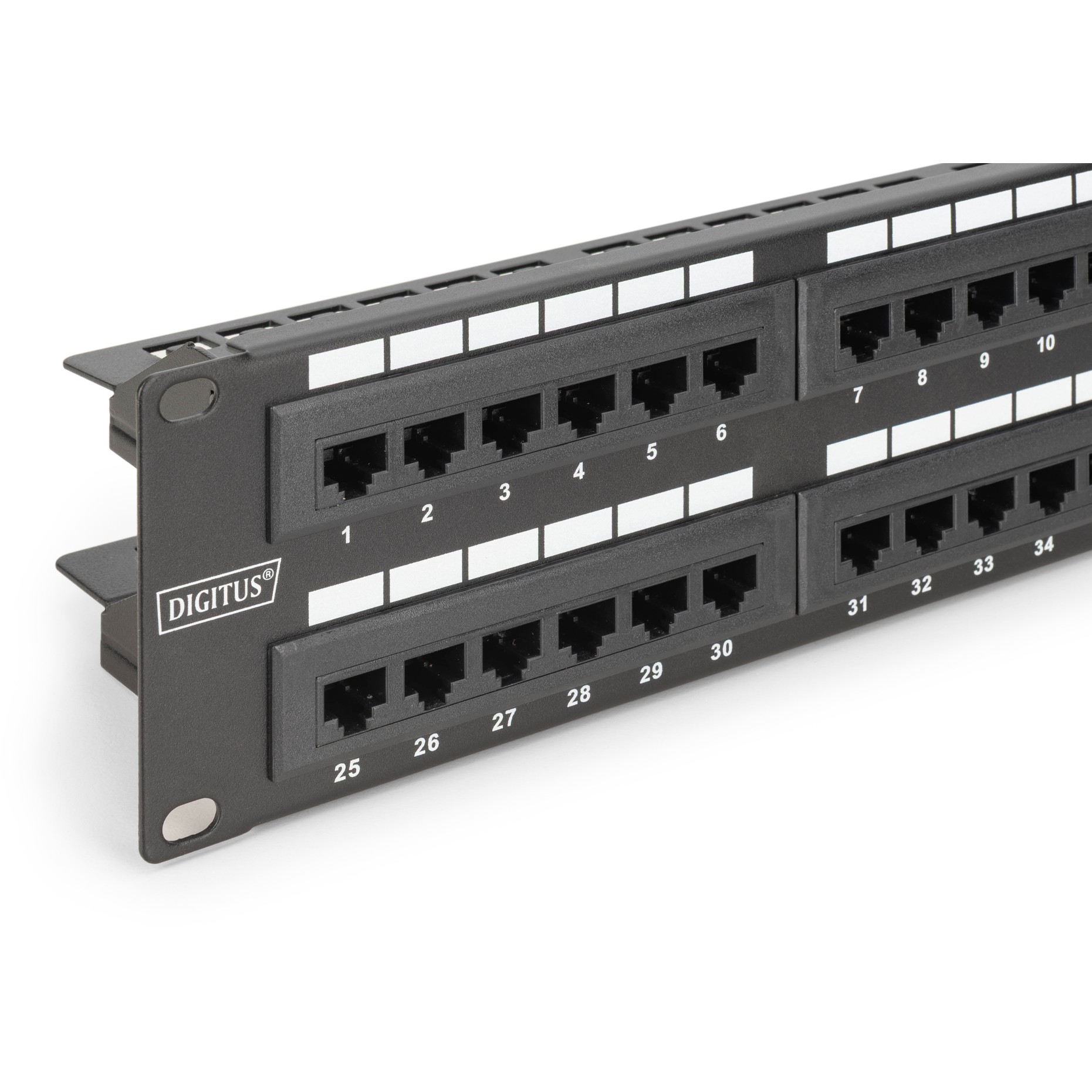 DIGITUS Patchpanel 2HE 48-Port Cat6 ungeschirmt schwarz