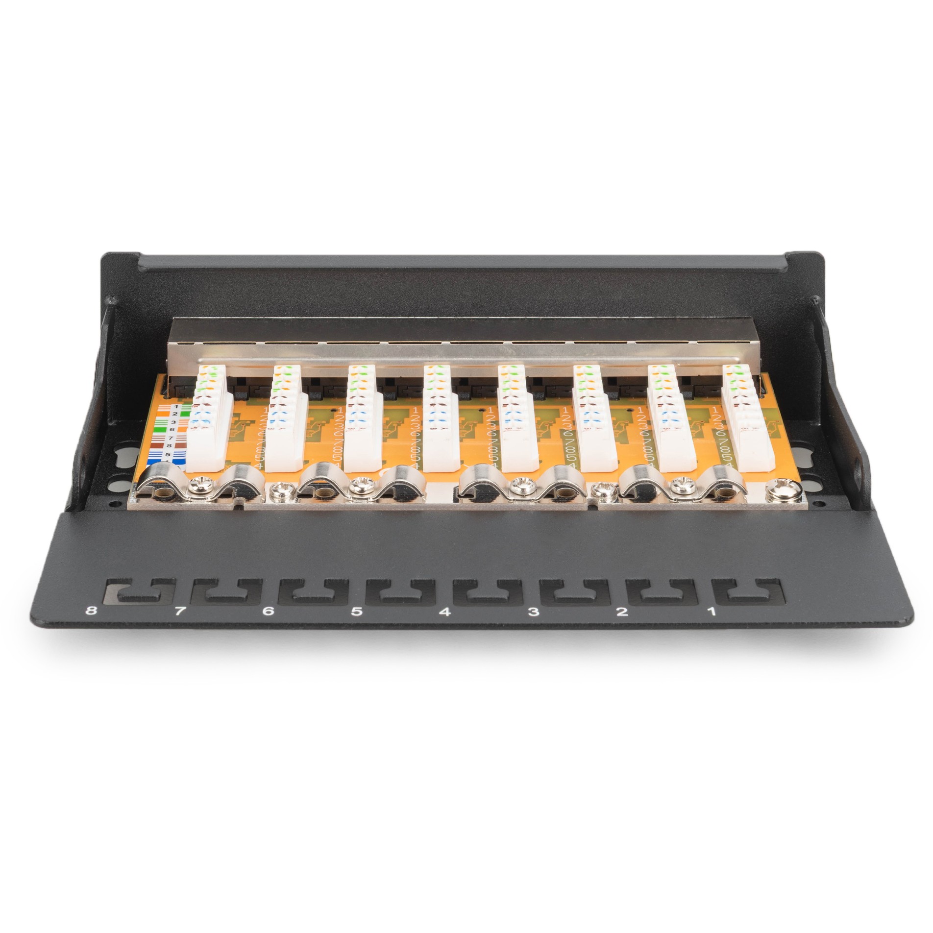 DIGITUS Patchpanel 1HE 8-Port  Cat6  geschirmt schwarz
