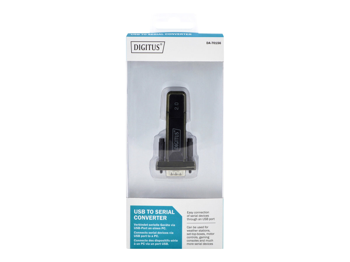 DIGITUS Adapter USB2.0/A -> seriell  D-Sub9 St/St + 0.8m Kab retail