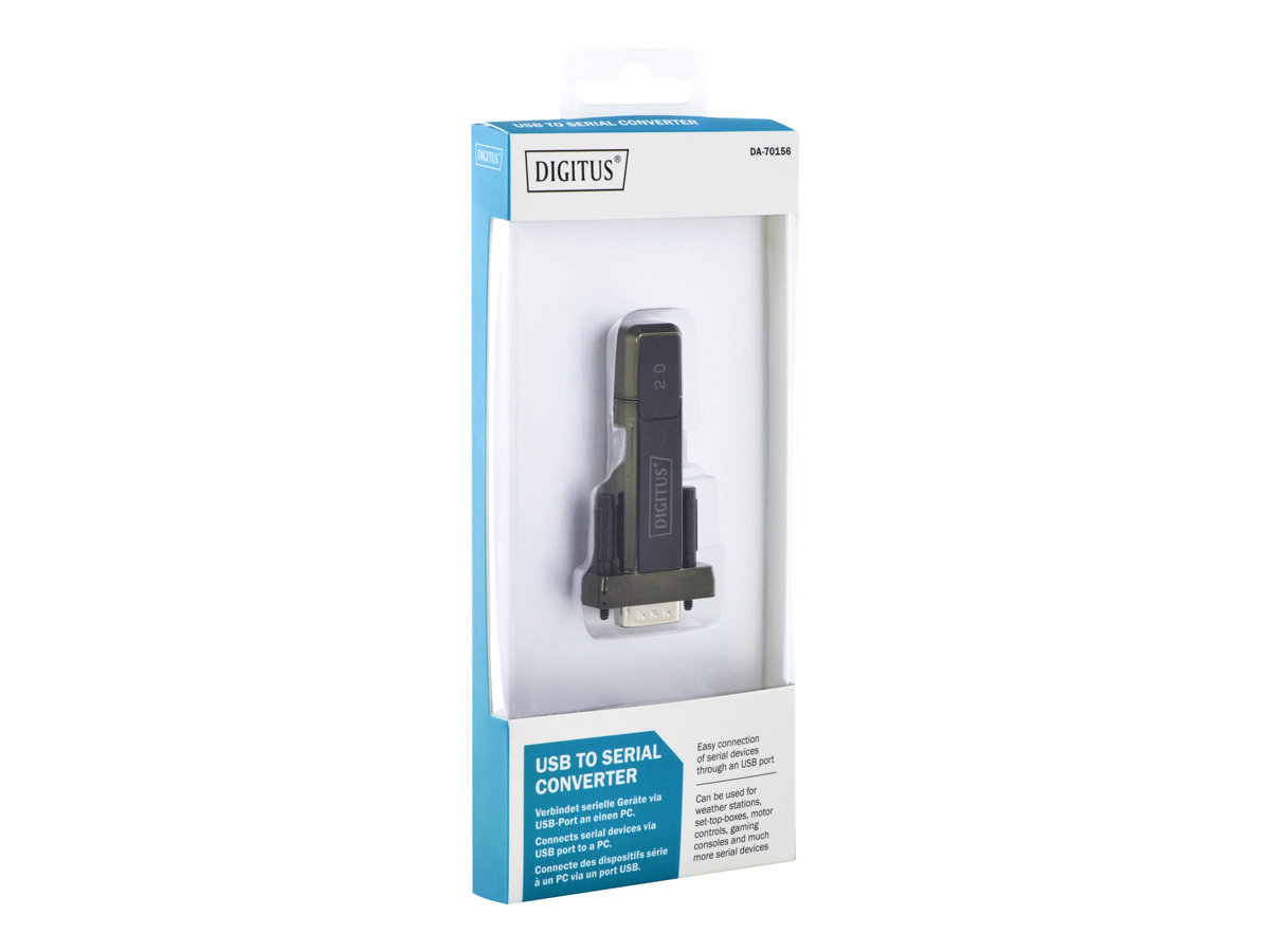 DIGITUS Adapter USB2.0/A -> seriell  D-Sub9 St/St + 0.8m Kab retail