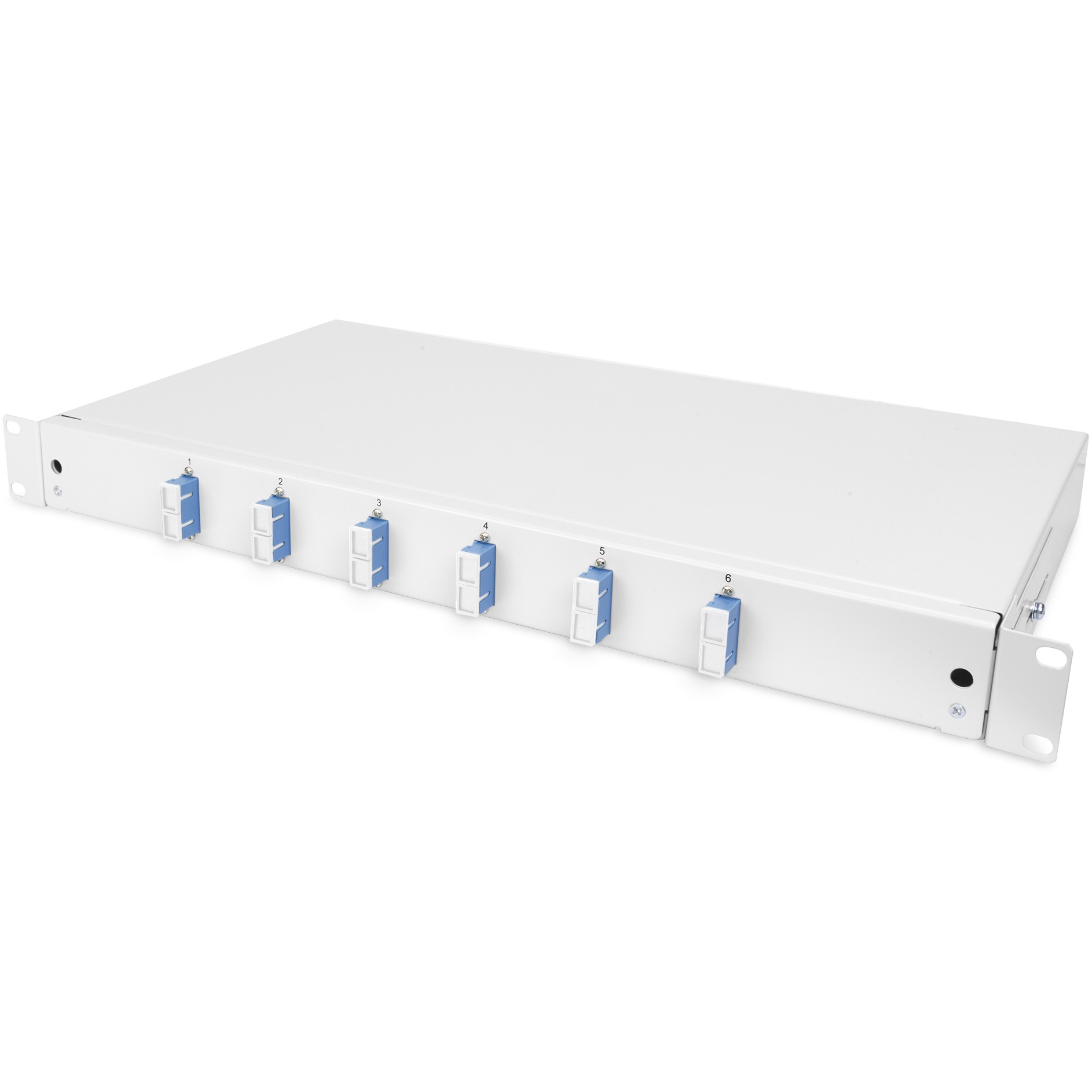 DIGITUS LWL Spleißbox 1HE bestückt  6x SC DX OS2 grau