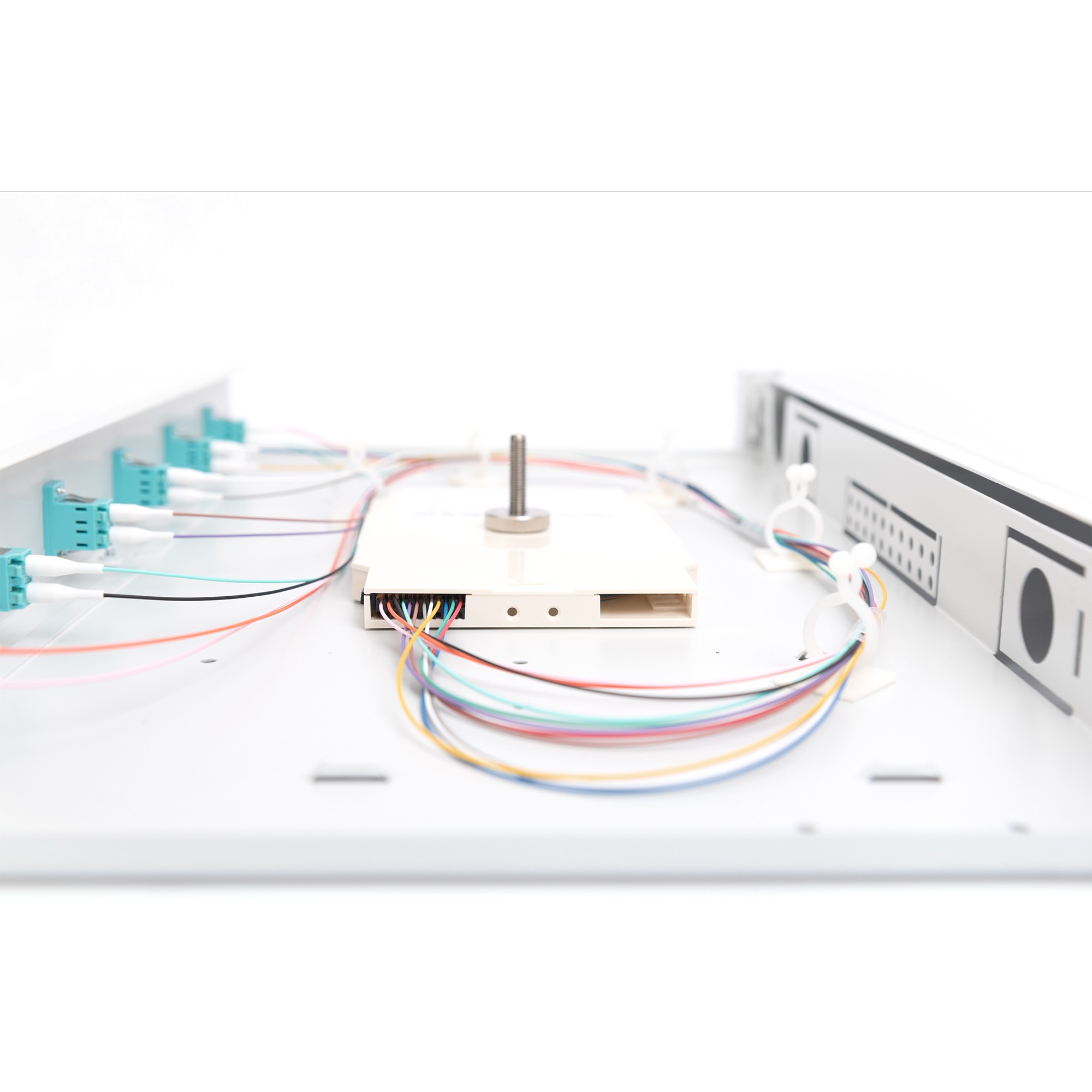 DIGITUS LWL Spleißbox 1HE bestückt  6x LC DX OM3 grau