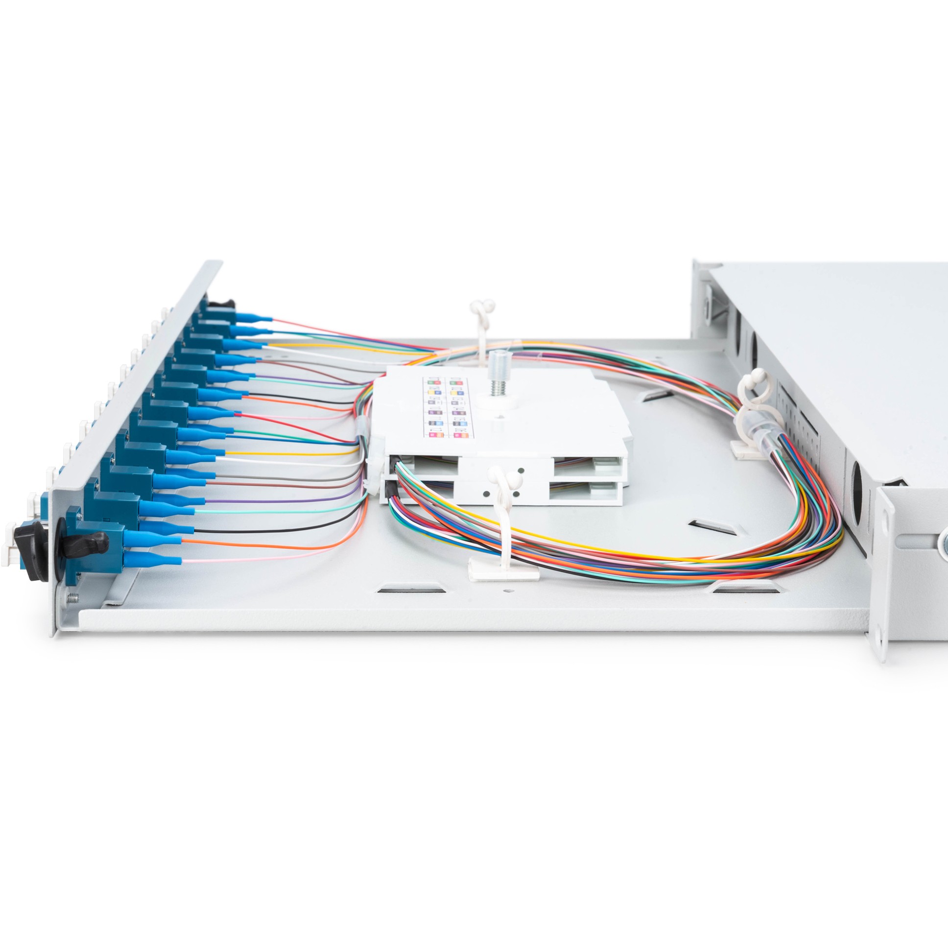 DIGUTUS LWL Spleißbox 1HE bestückt 12x LC DX OS2 grau