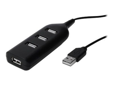 DIGITUS USB-Hub    4-Port 2.0->4xA2.0 integr. Kabel  schwarz
