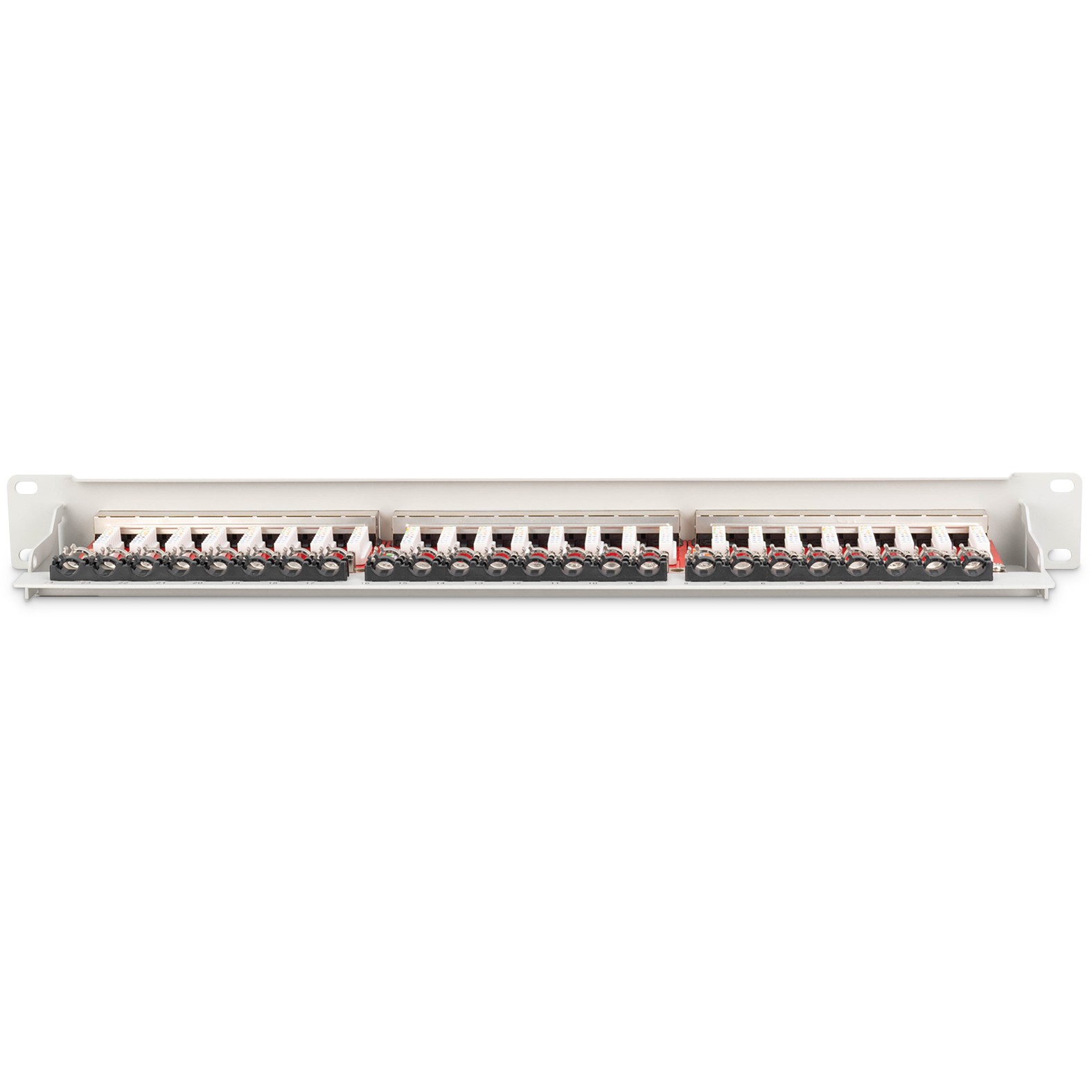 DIGITUS Patchpanel 1HE 24-Port Cat6a geschirmt lichtgrau