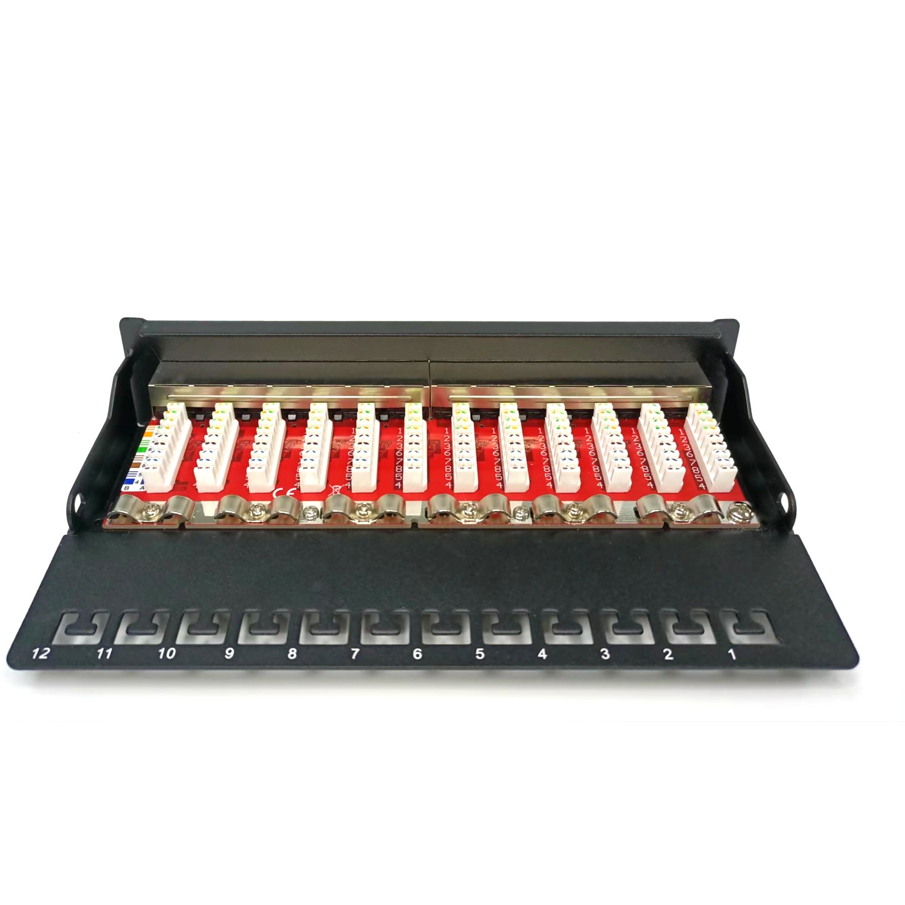 DIGITUS Patchpanel 1HE 12-Port Cat6A   geschirmt schwarz