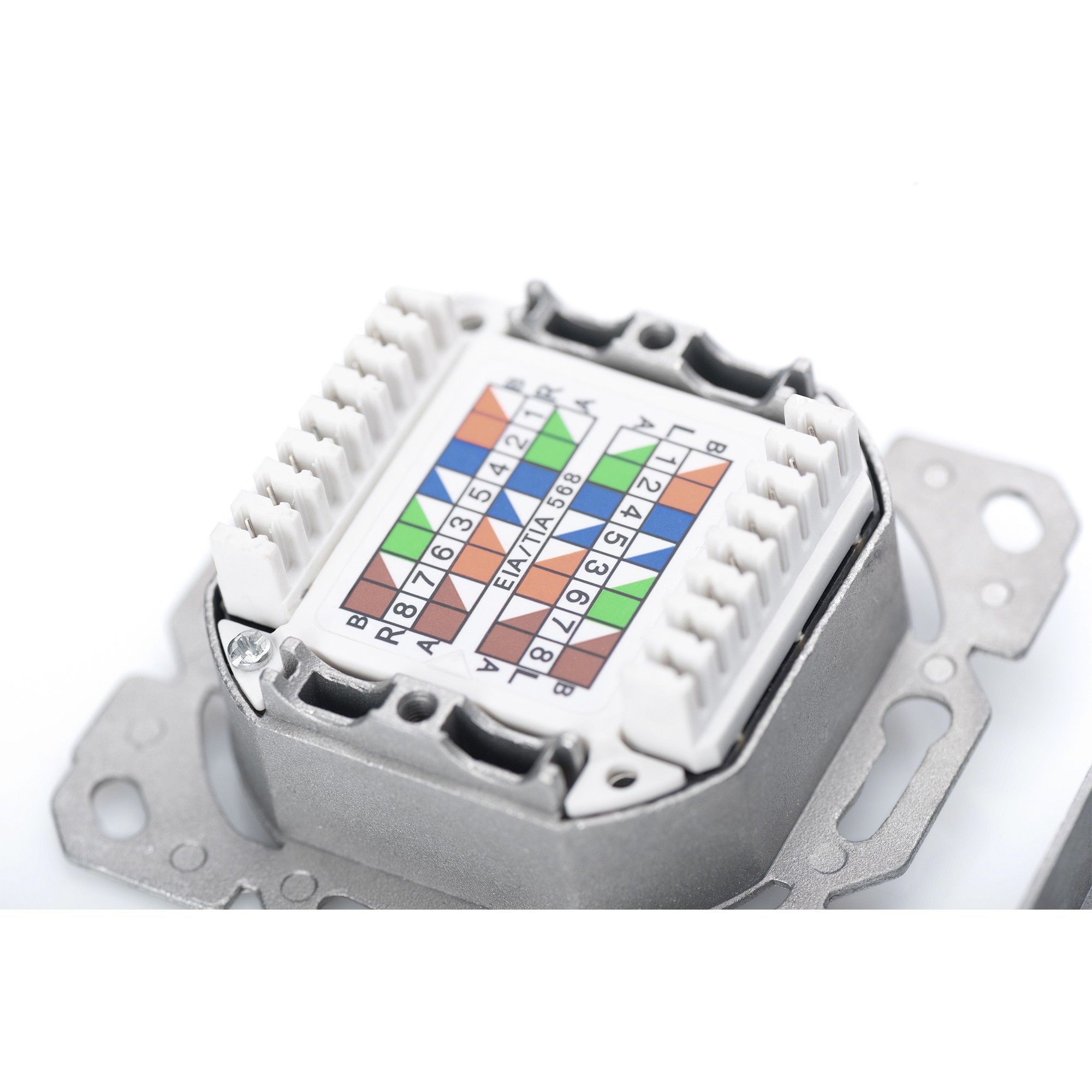 DIGITUS Anschlussdose Cat6a 2xRJ45 geschirmt Unterputz weiß