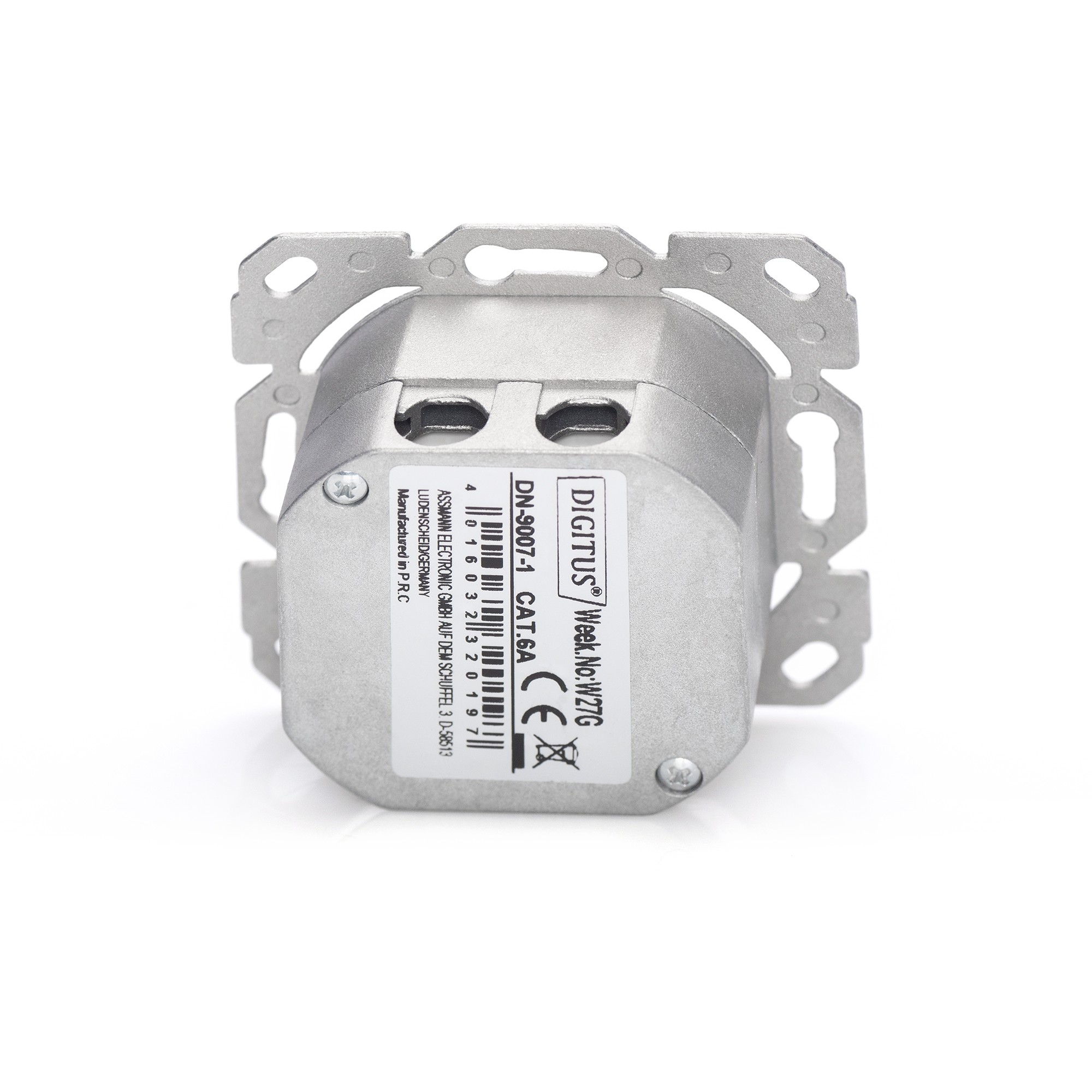 DIGITUS Anschlussdose Cat6a 2xRJ45 geschirmt Unterputz weiß