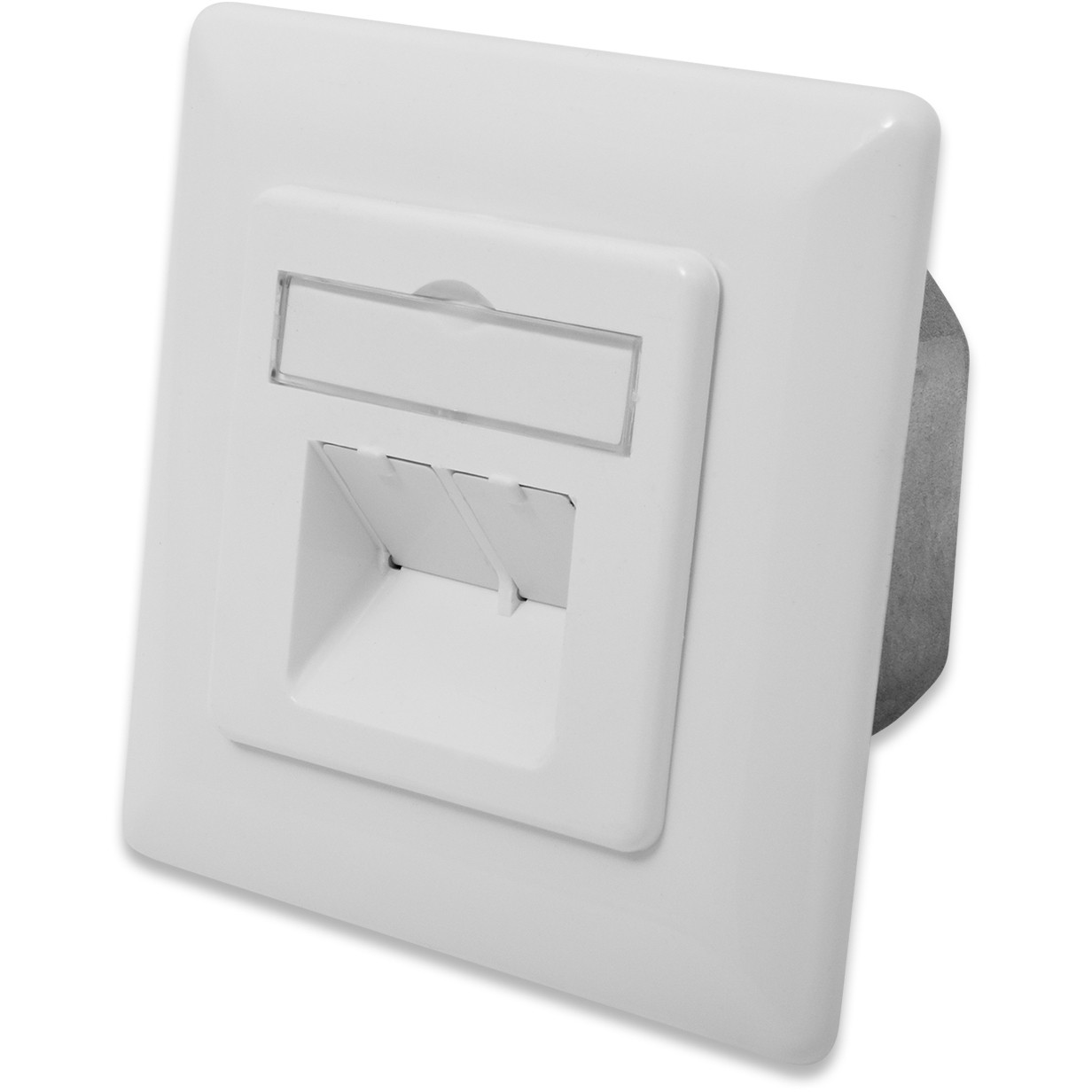 DIGITUS Aufputzdose Cat6a 2xRJ45 geschirmt Signalweiß