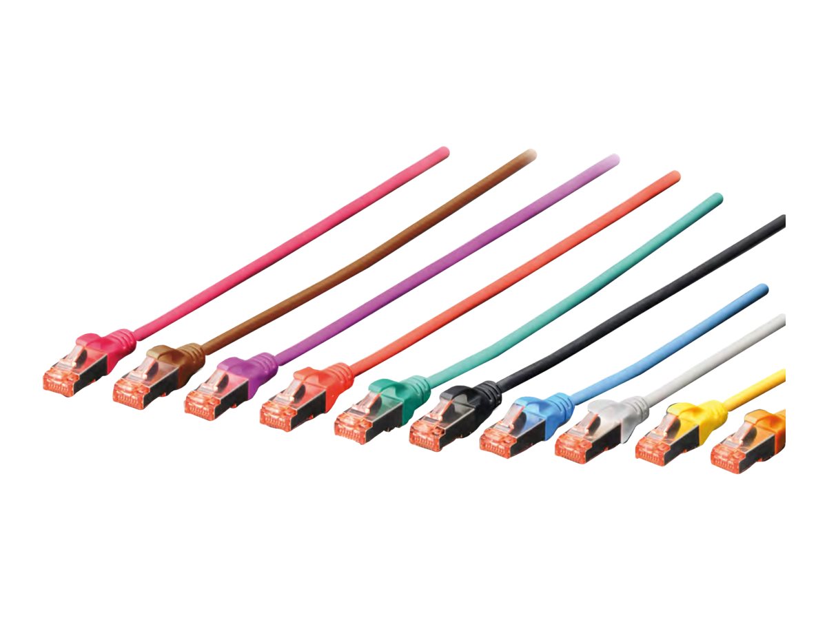 DIGITUS Patchkabel Cat6  S/FTP 2xRJ45  0.5m grau Hebelschutz Polybeutel