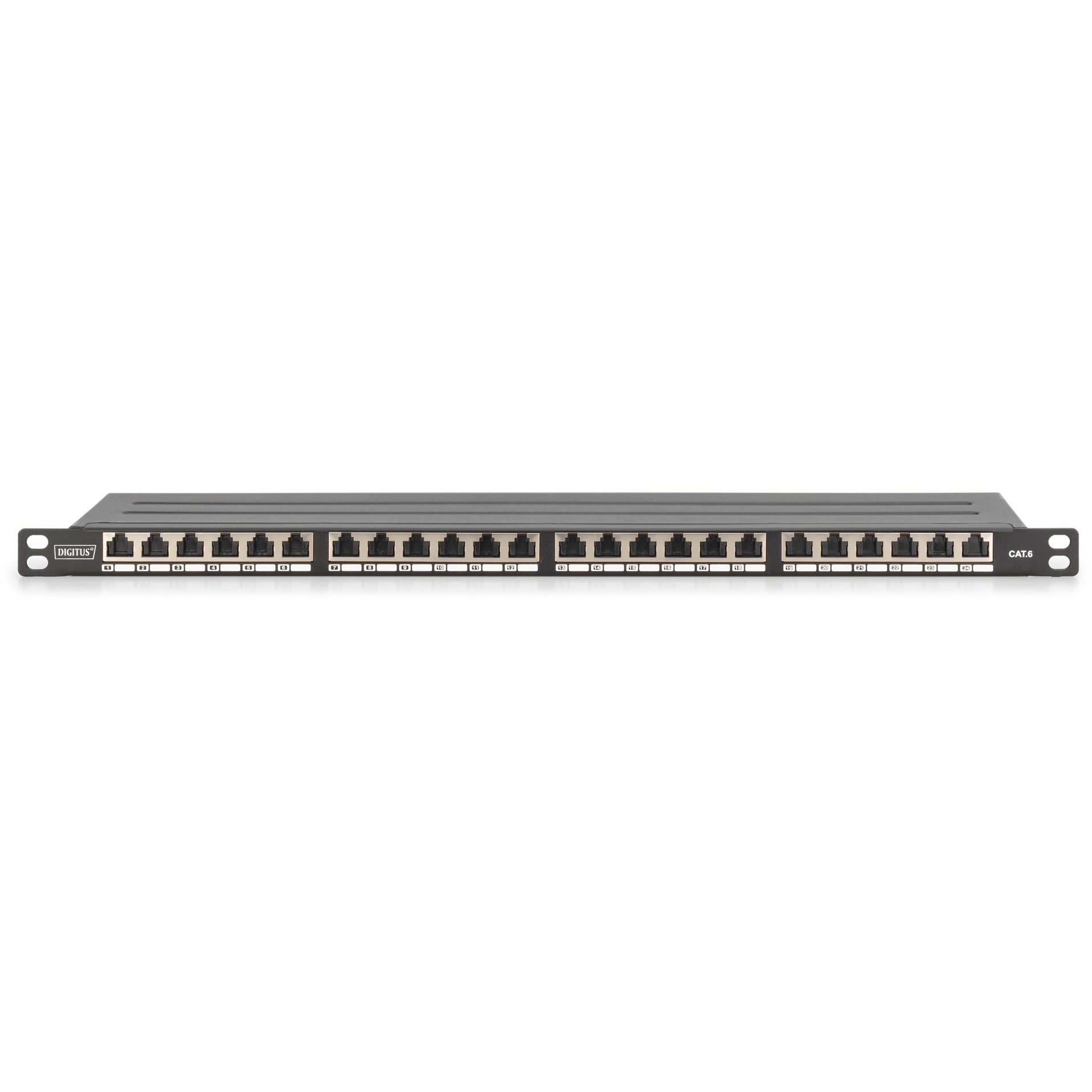 DIGITUS Patchpanel 0,5HE 24-Port Cat6     geschirmt schwarz