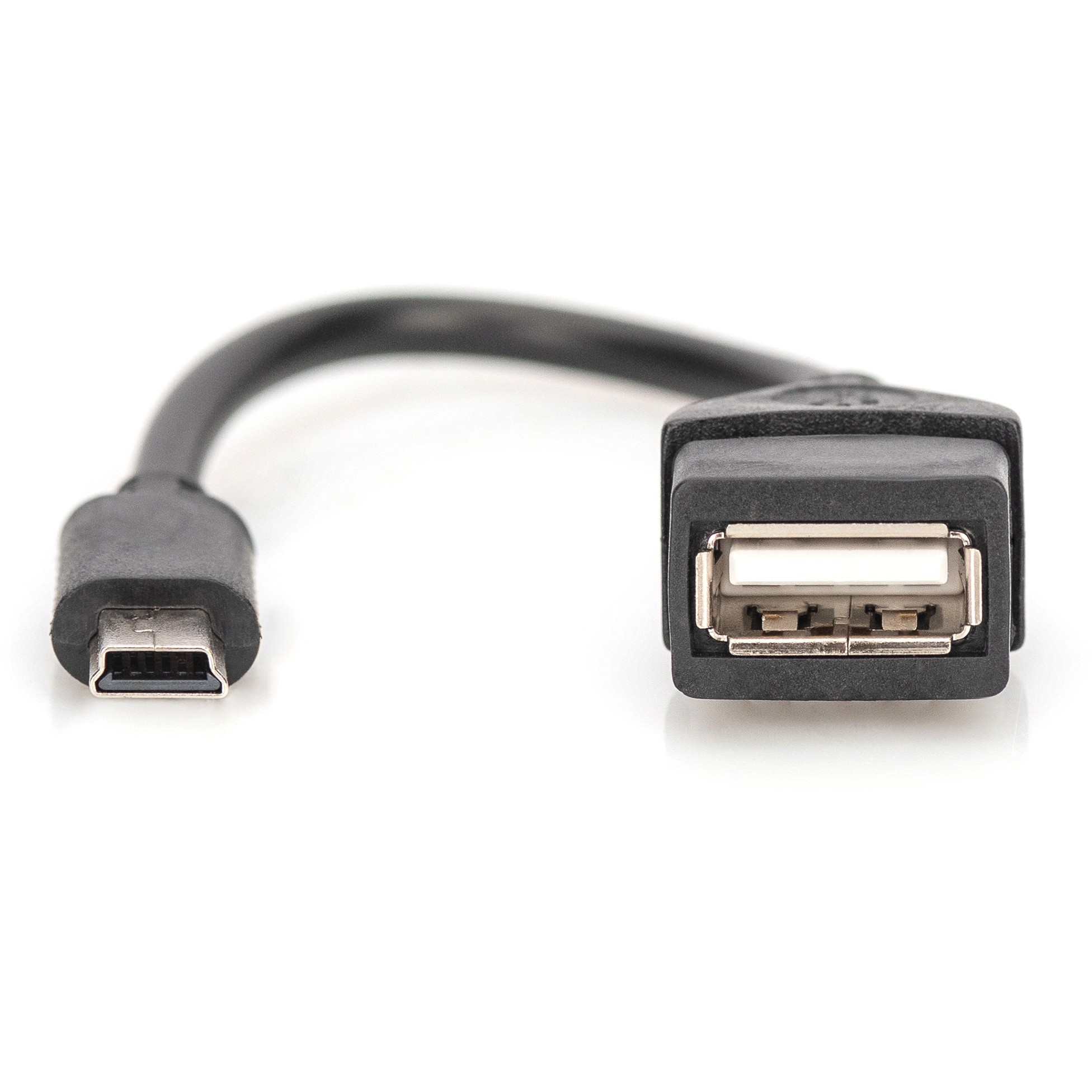 DIGITUS USB 2.0 Adapter OTG, Typ Mini B - A St/Bu 0,2m