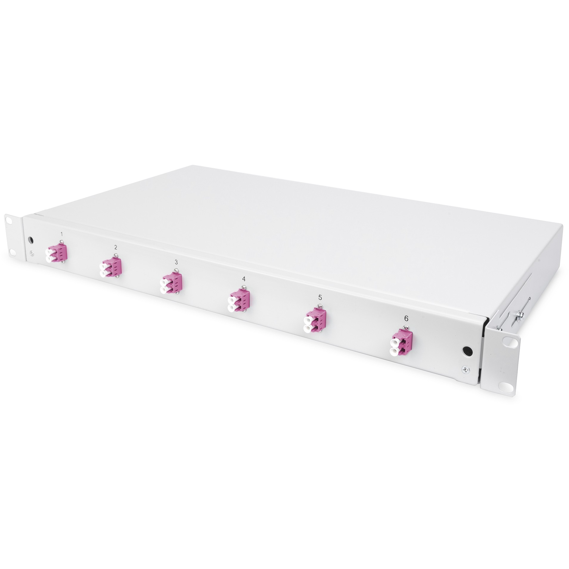 DIGITUS LWL Spleißbox 1HE bestückt  6x LC DX OM4 grau