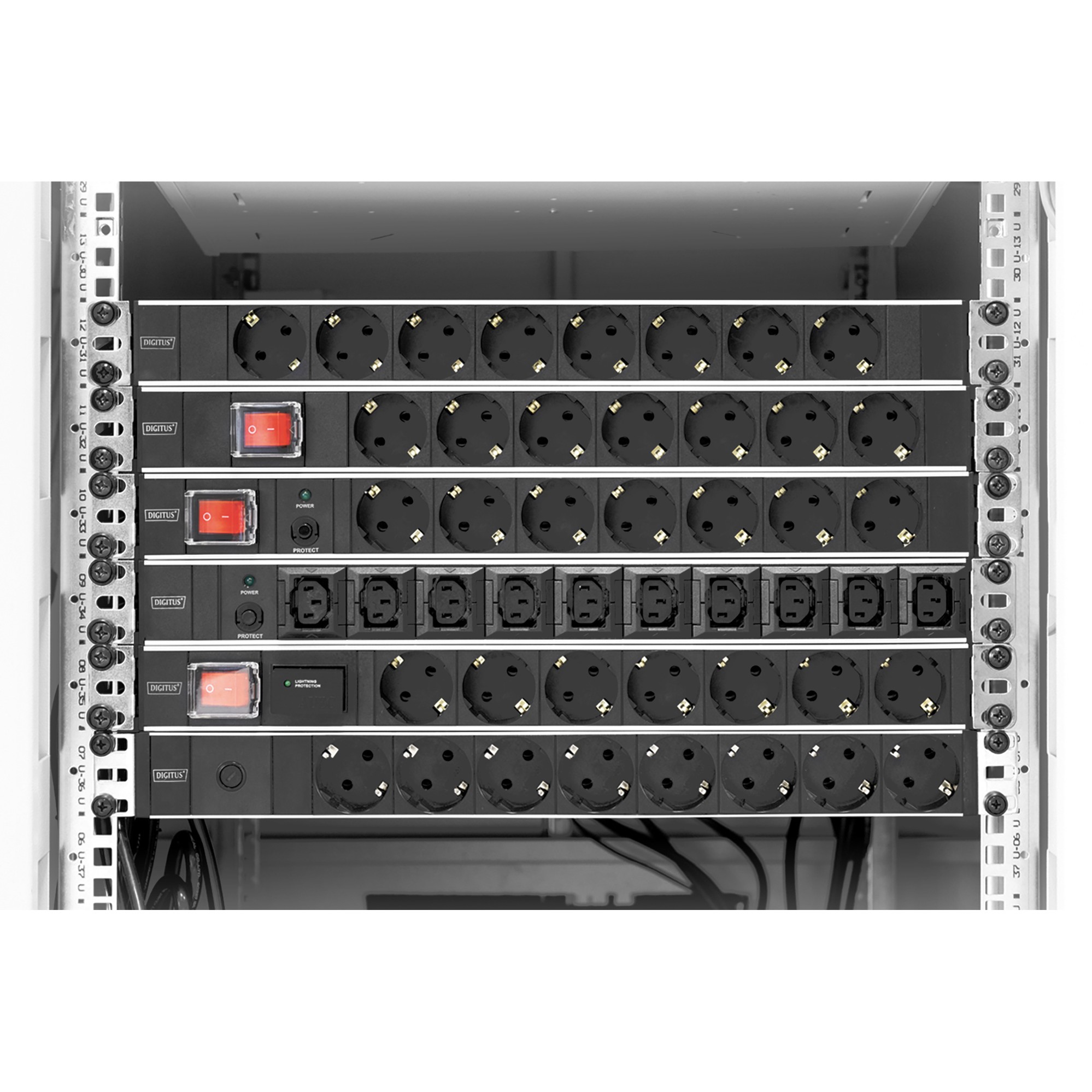 DIGITUS Steckerleiste  7fach Schutzst. Alu 2m Zuleitung