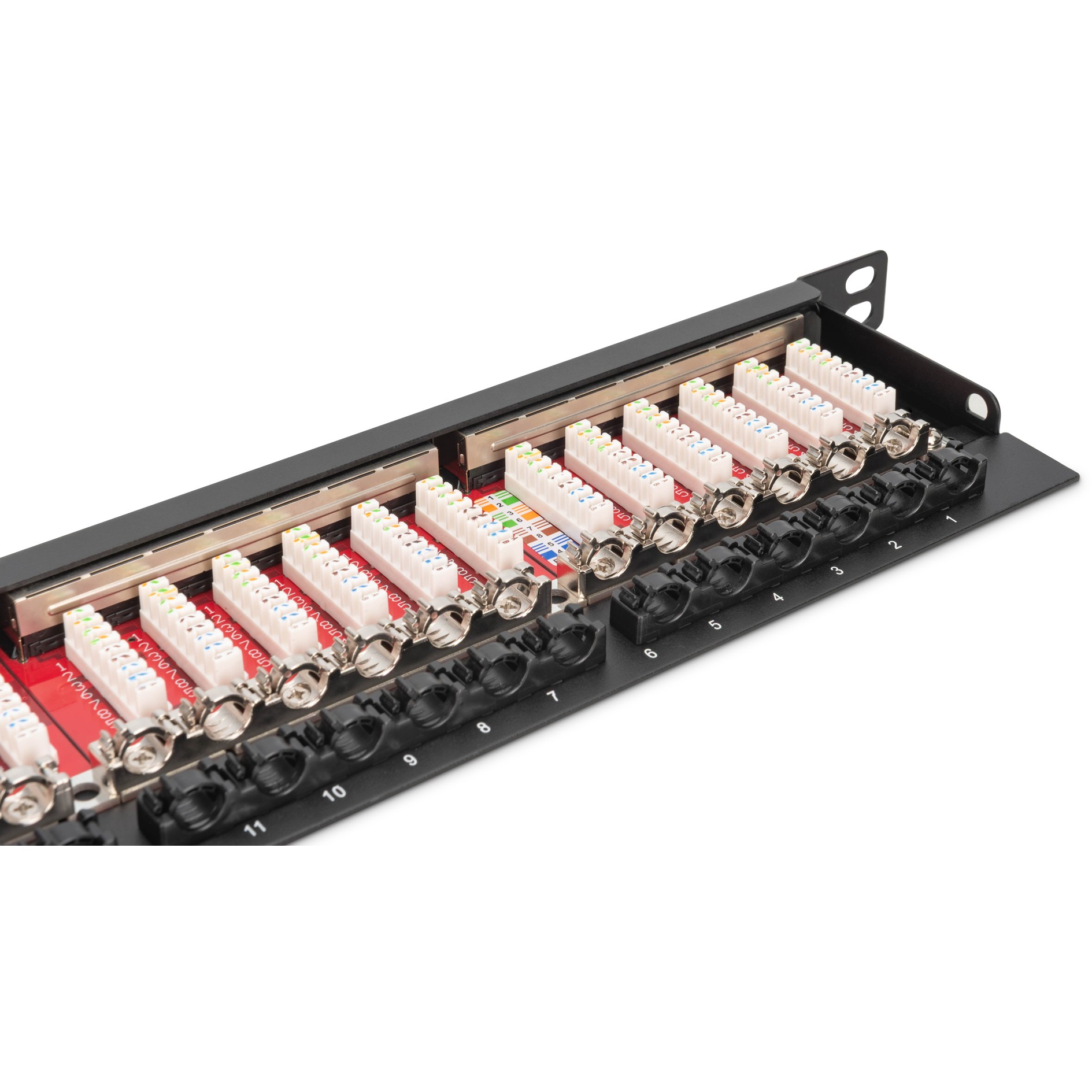 DIGITUS Patchpanel 0,5HE 24-Port Cat6a    geschirmt schwarz