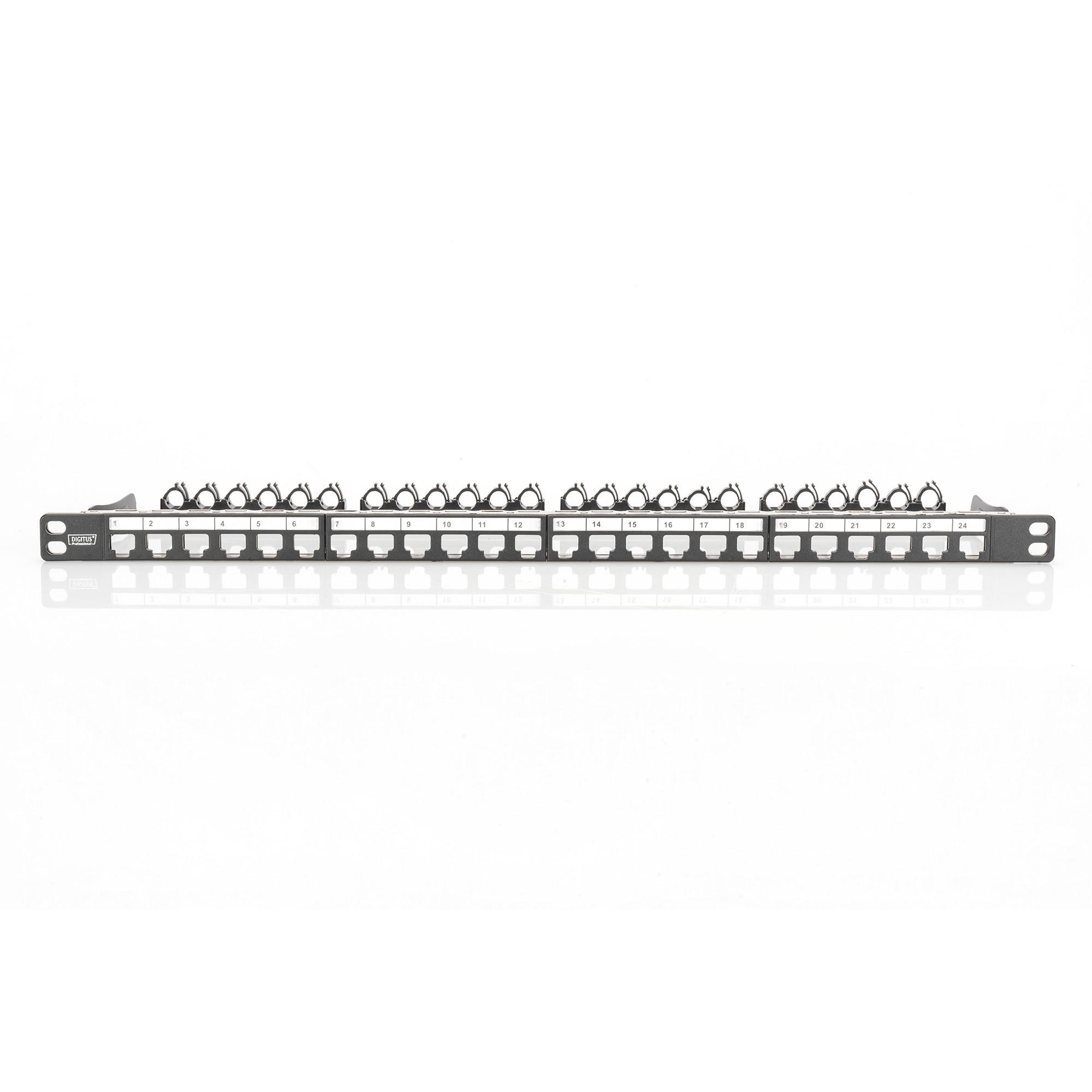 DIGITUS Patchpanel 0,5HE 24-Port Modular  geschirmt schwarz