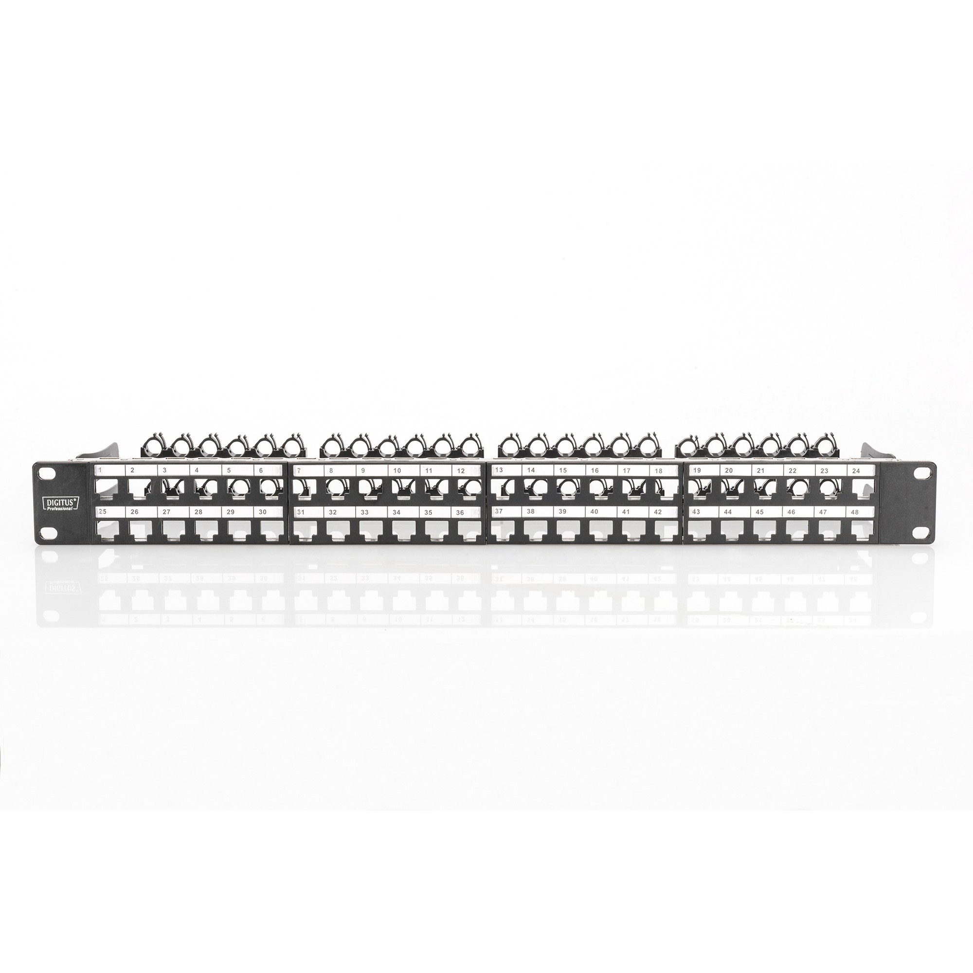DIGITUS Patchpanel 1HE 48-Port Cat6a geschirmt schwarz