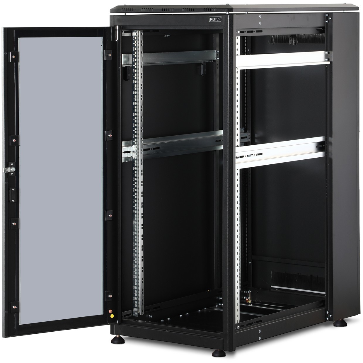 DIGITUS Netzwerkschrank Unique 26HE 1342x600x1000mm schwarz (Speditionsversand)