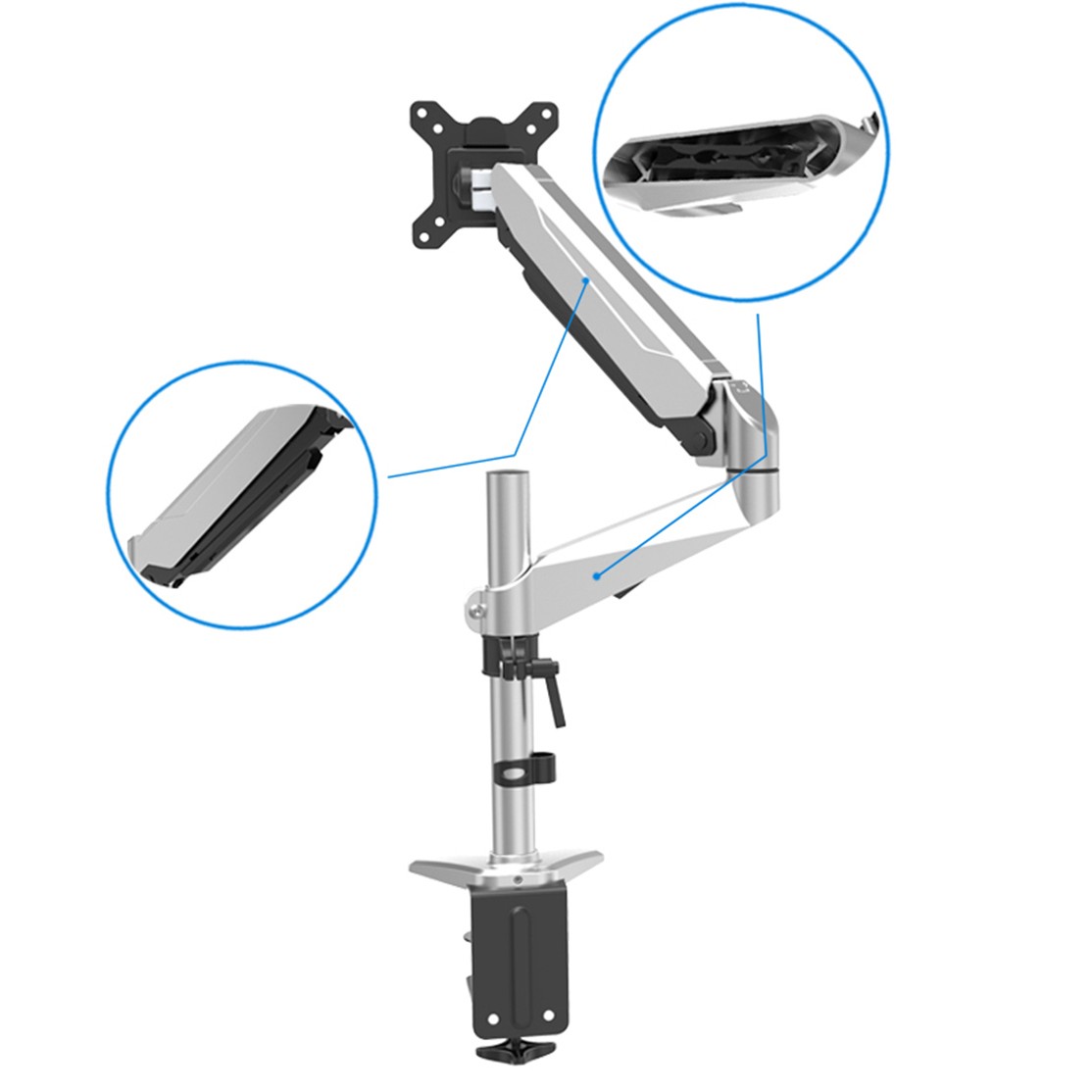 DIGITUS TIS 15-27 1TFT 2Gelenke weiß    Max.8KG Gasfeder