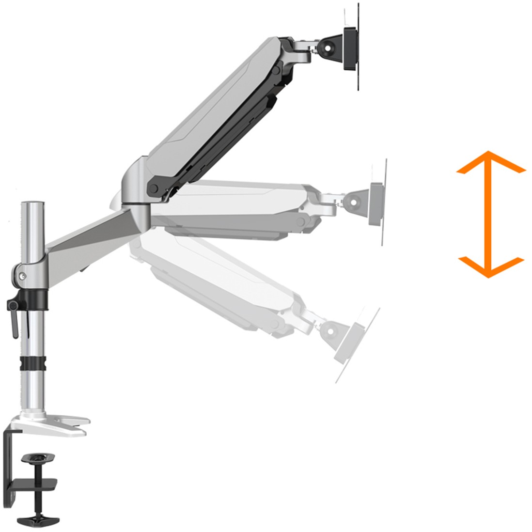 DIGITUS TIS 15-27 1TFT 2Gelenke weiß    Max.8KG Gasfeder