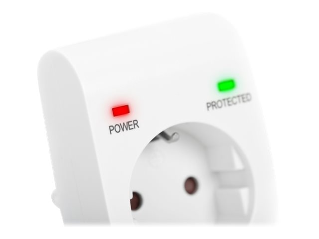 DIGITUS Überspannungsschutzadapter für Steckdose weiß