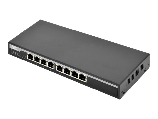 DIGITUS Switch 8-Port  Gigabit 135W PoE Unmanaged schwarz