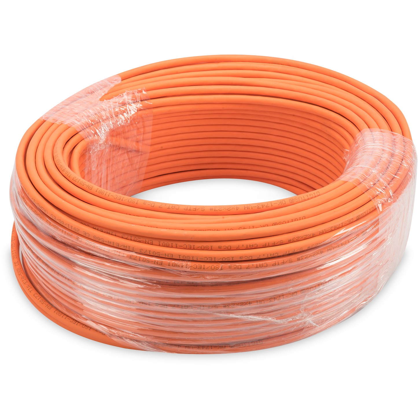 DIGITUS Instal-kab Cat7 S/FTP tw.Pair 100m oran AWG23/1 Dupl