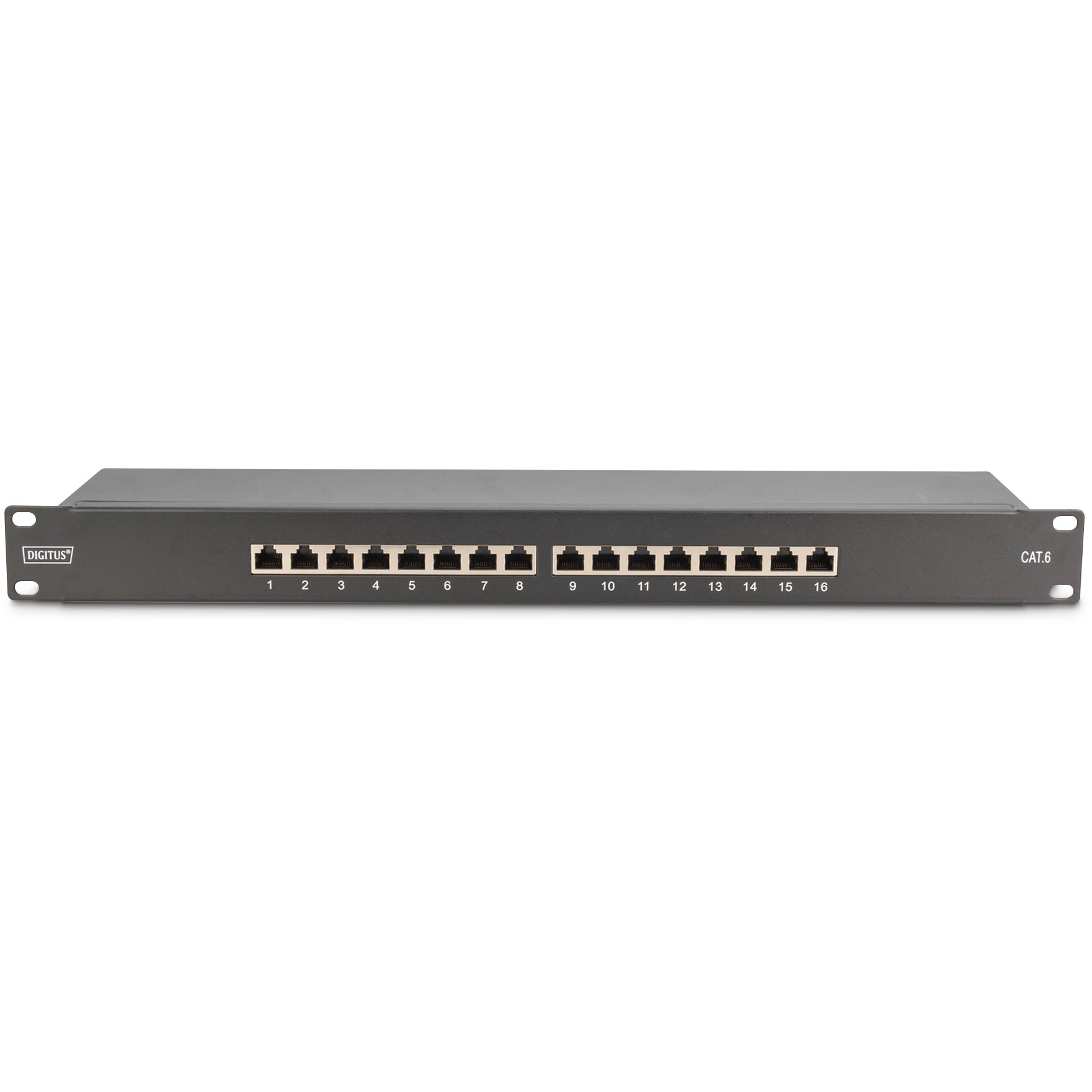DIGITUS Patchpanel 1HE 16-Port Cat6  geschirmt schwarz