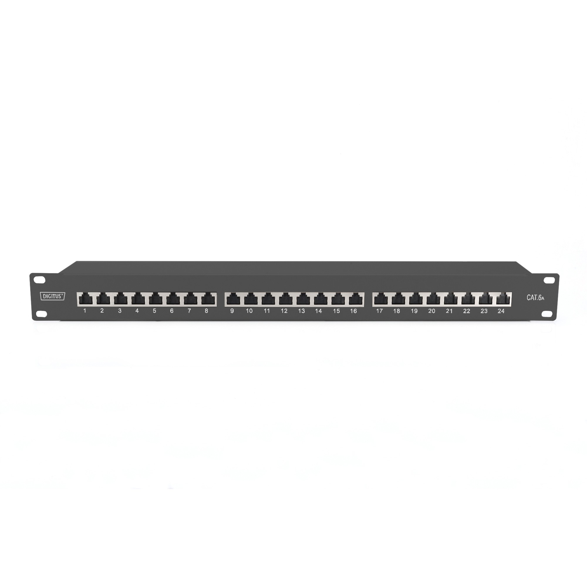 DIGITUS Patchpanel 1HE 24-Port Cat6a geschirmt schwarz