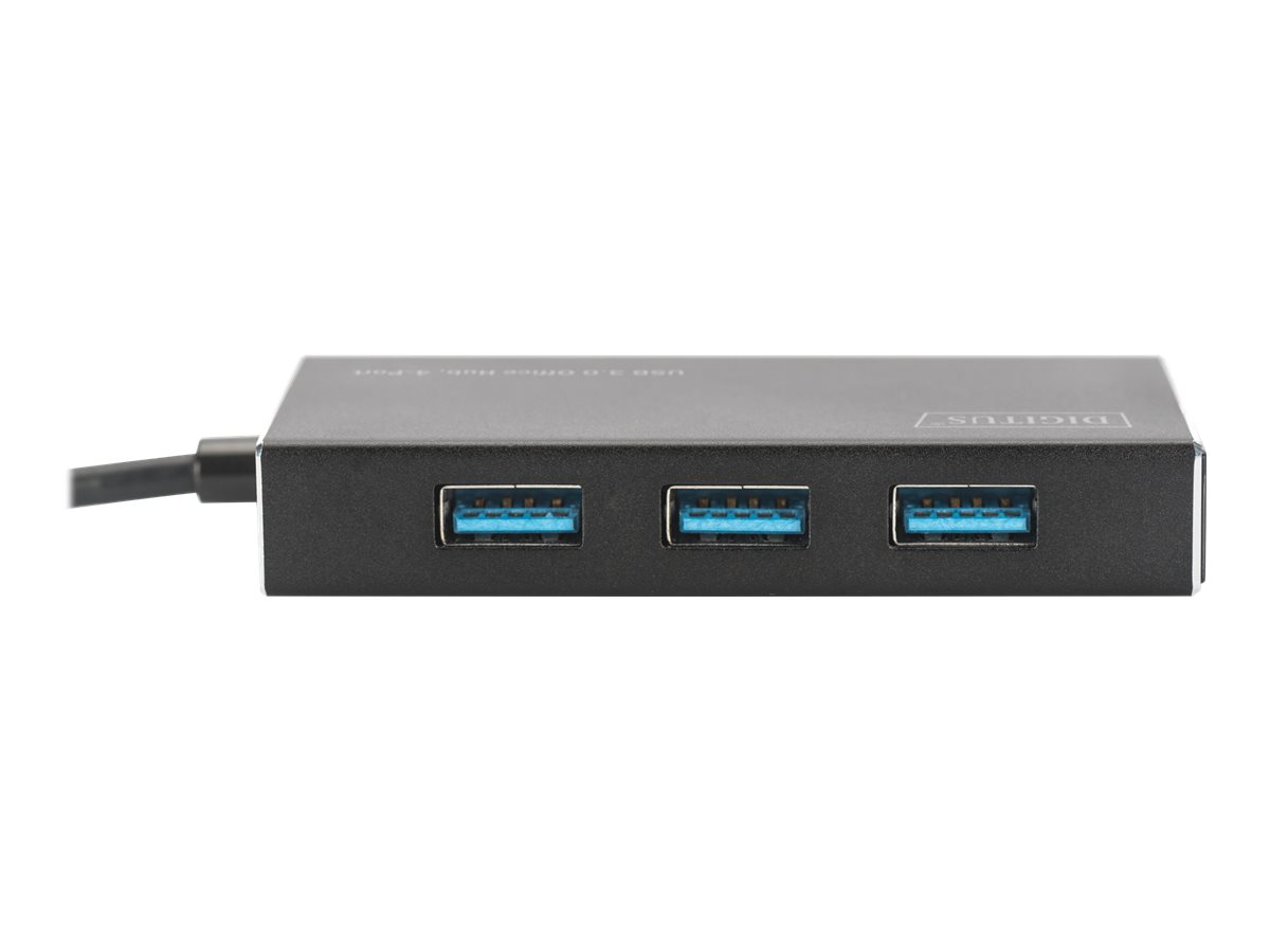 DIGITUS USB-Hub    4-Port 3.0->4xA3.0 m.Netzteil     schwarz