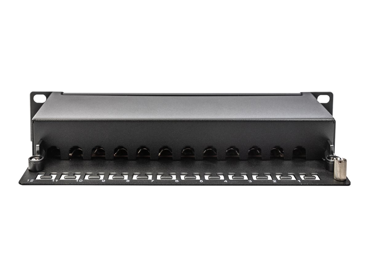 DIGITUS Cat.6A Patch Panel, geschirmt, 12-Port, 10,schwarz