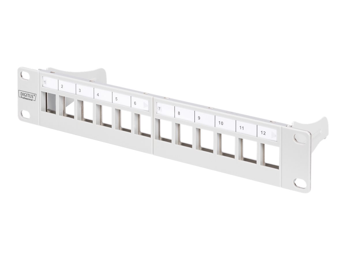 DIGITUS Patchpanel 1HE 10 12-Port Modular grau