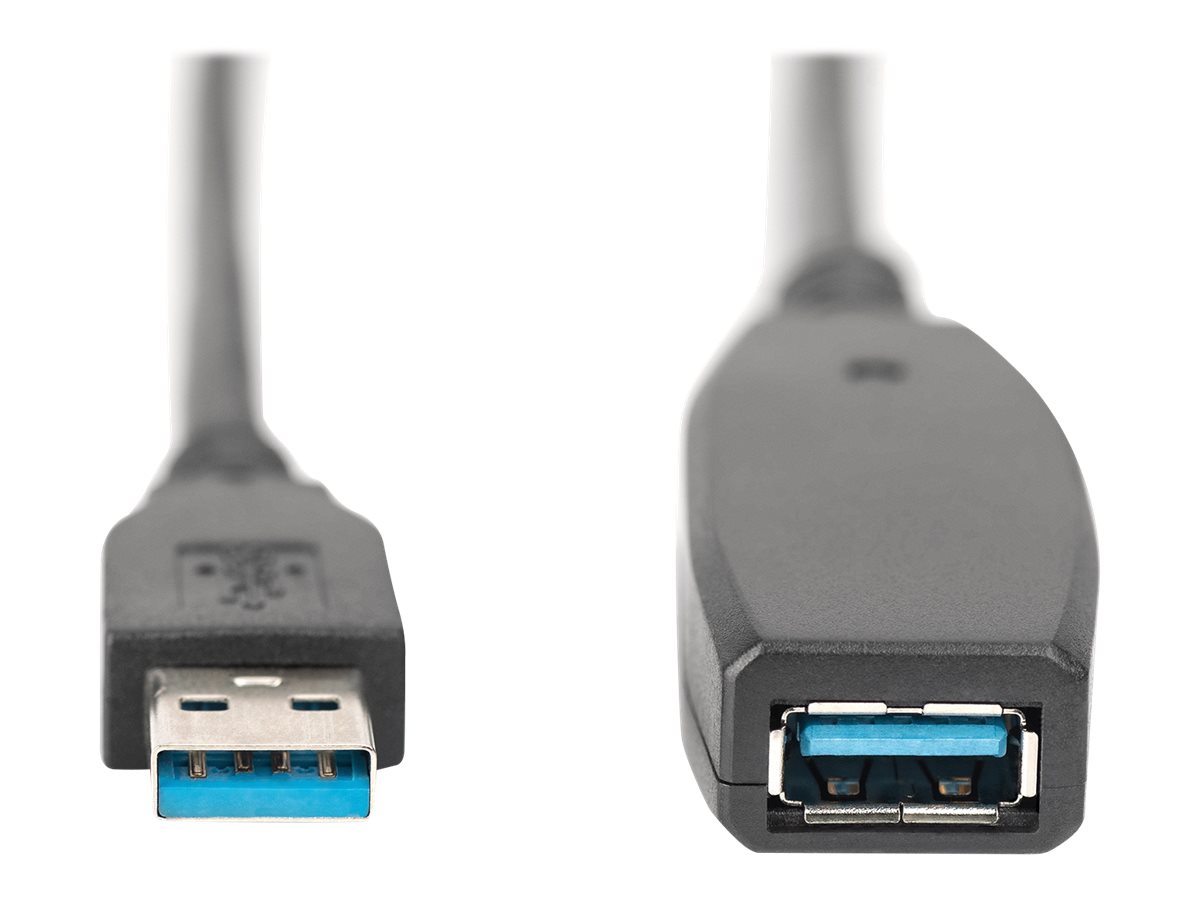DIGITUS USB 3.0 Aktives Verlängerungskabel          15m,  sw