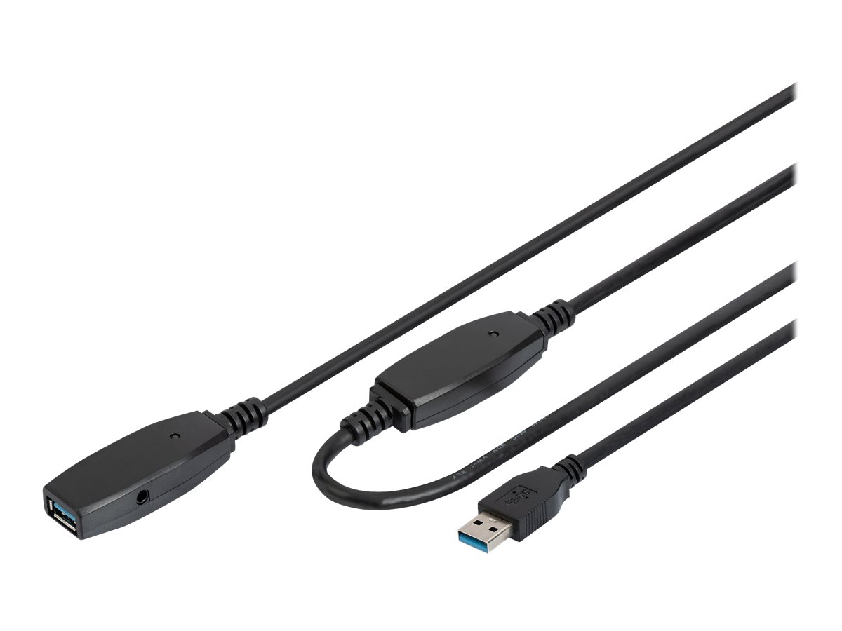 DIGITUS USB 3.0 Aktives Verlängerungskabel          15m,  sw