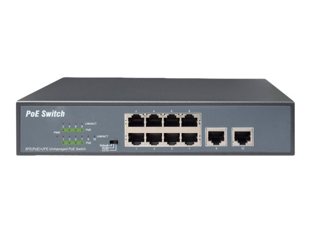 DIGITUS Switch 8-Port  10/100  120W PoE Unmanaged schwarz