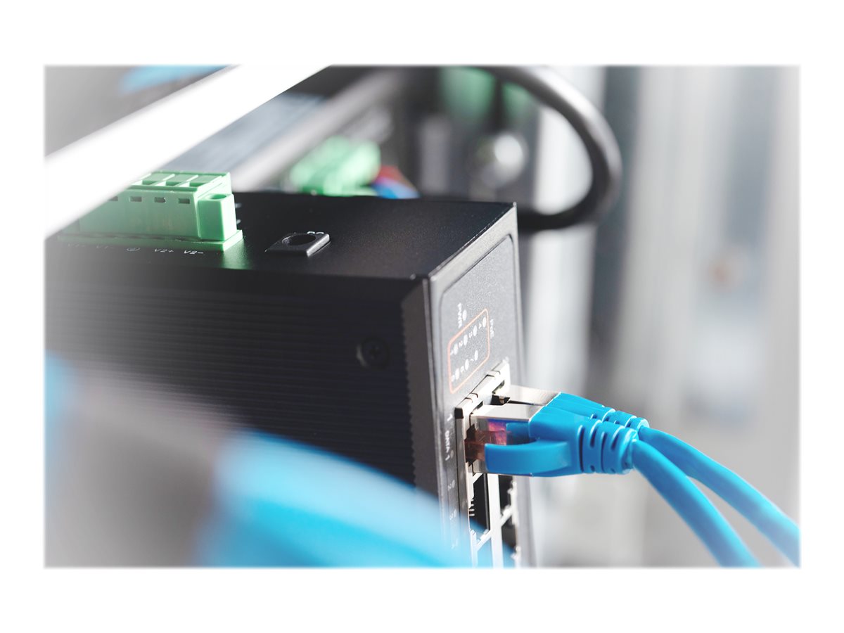 DIGITUS Switch Ind. 7-Port  Gigabit 30W PoE Unmanaged schwar
