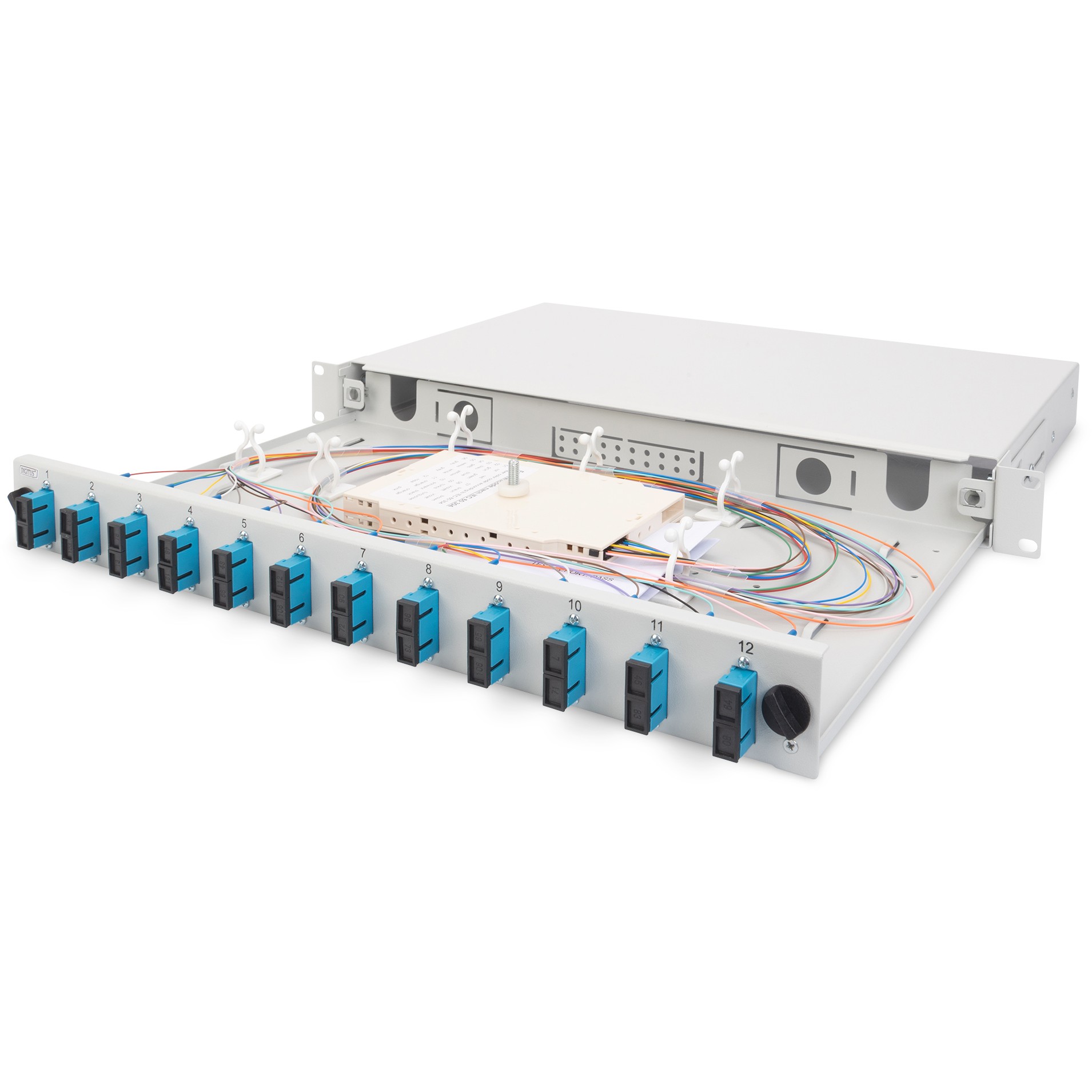 DIGITUS LWL Spleißbox 1HE unbestückt ausziehbar schnellversc