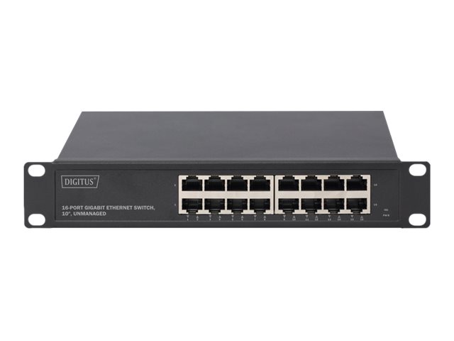 DIGITUS Switch 16-Port Gigabit 10      Unmanaged schwarz